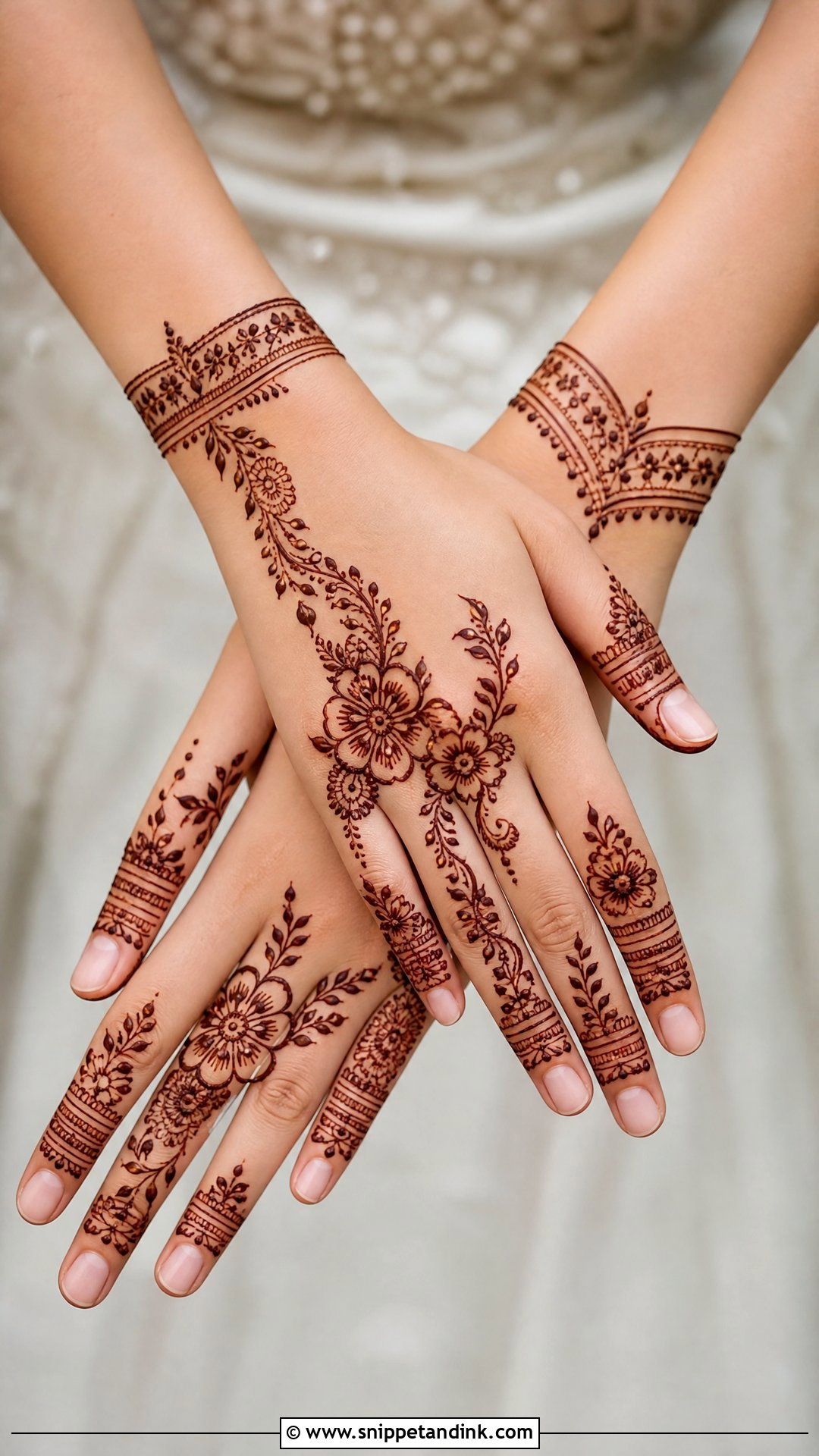 Simple Bridal Back Side Mehndi Design - Snippet and Ink - 20 Bridal Back Side Mehndi Design Ideas