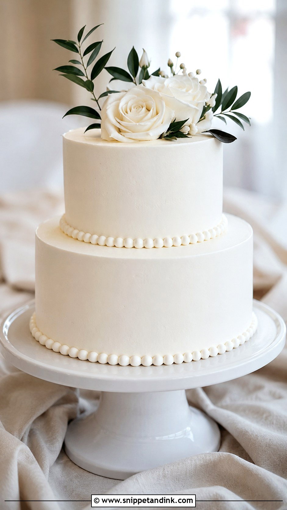 Simple Bridal Cake - Snippet and Ink - 20 Bridal Cakes