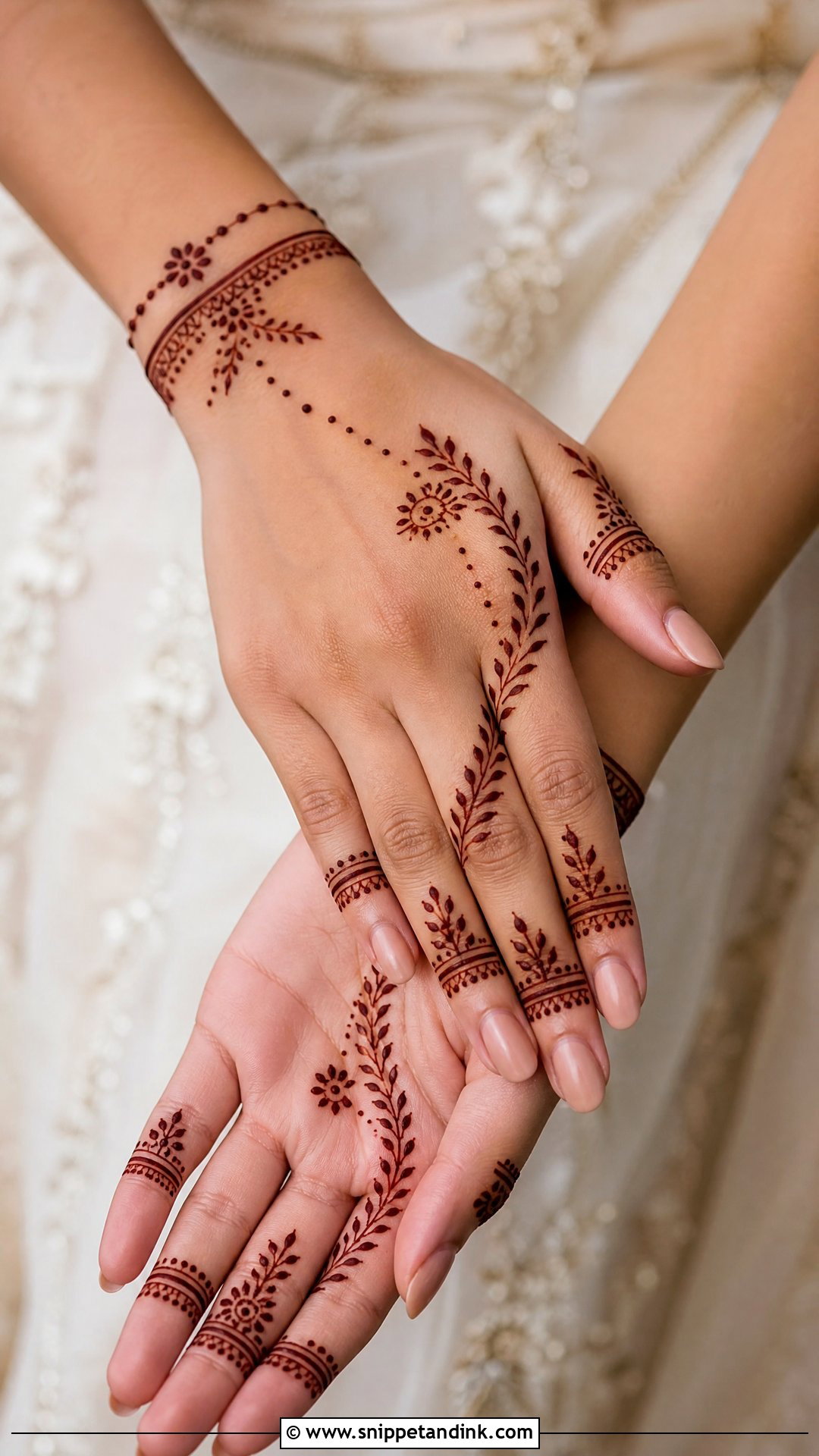 Simple Bridal Finger Mehndi - Snippet and Ink - 20 Simple Bridal Hand Mandhi Mehndi Design Ideas