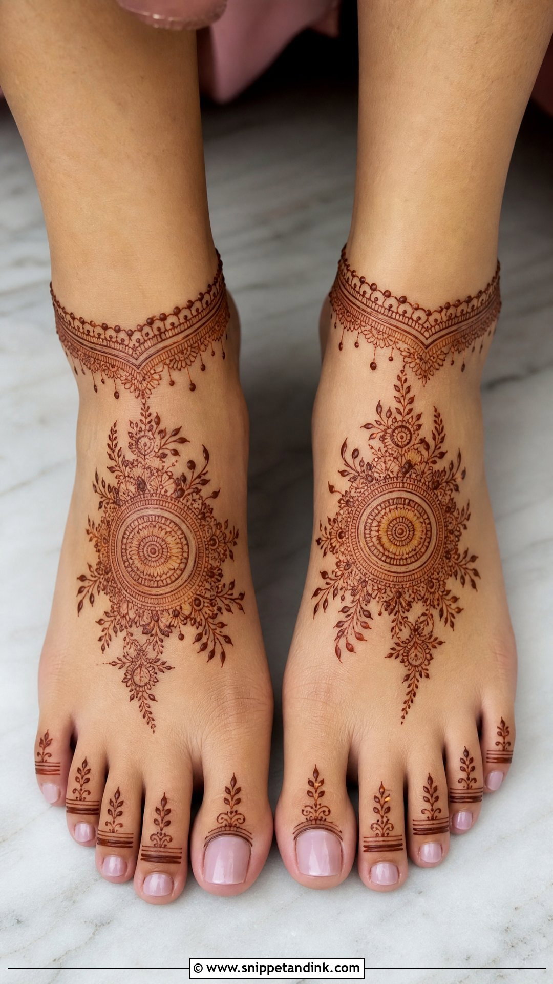 Simple Bridal Foot Mehndi Design - Snippet and Ink - 20 Bridal Mehndi Designs Feet Brides