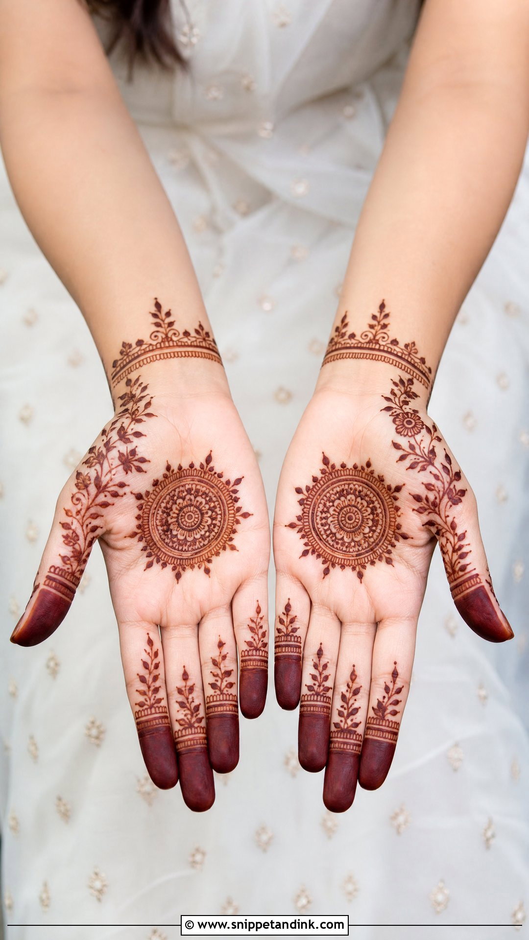 Simple Bridal Front Hand Mehndi Design - Snippet and Ink - 25 Bridal Front Hand Mehndi Design 2025 Ideas