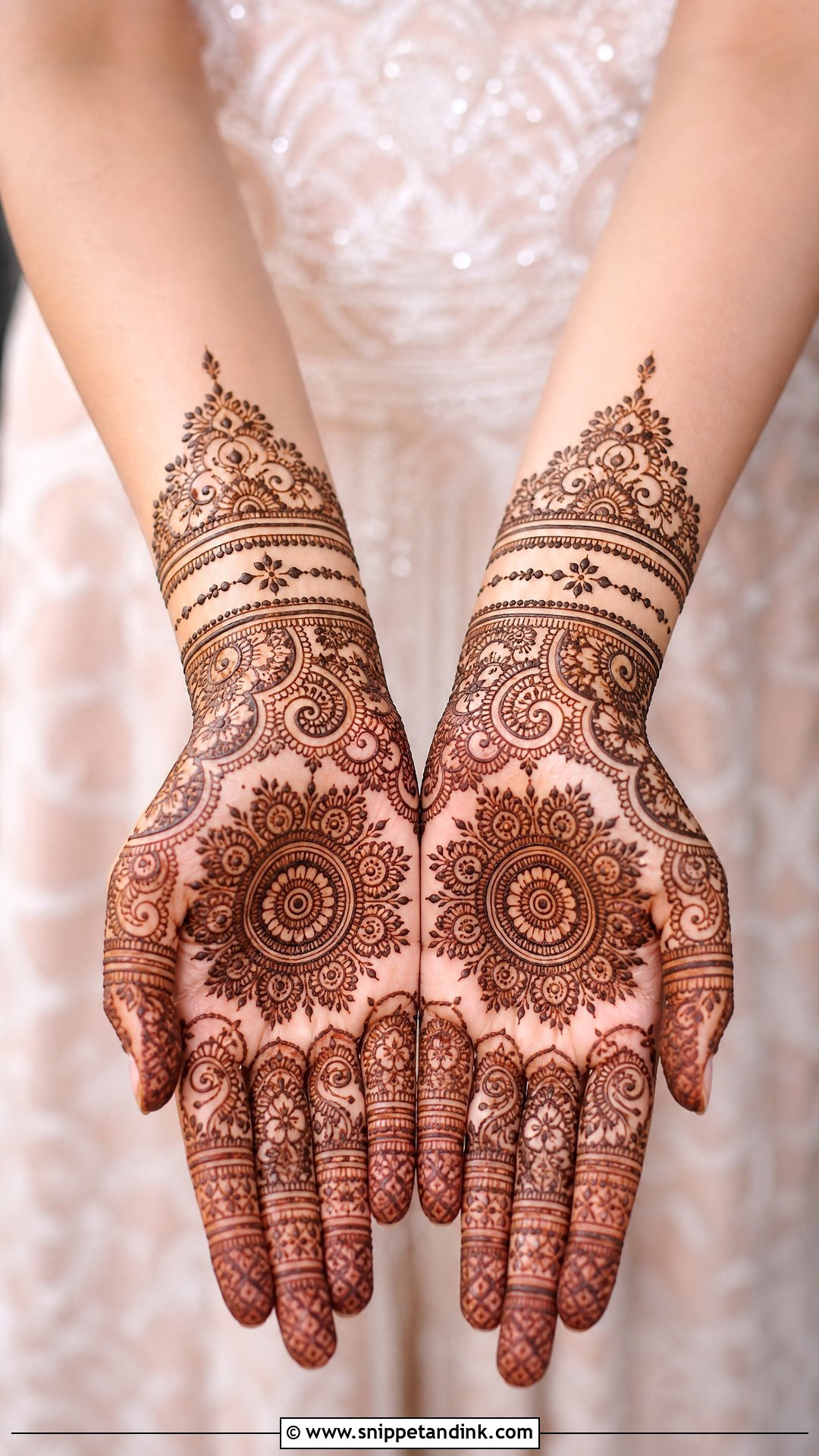 Simple Bridal Front Hand Mehndi - Snippet and Ink - 20 Simple Bridal Hand Mandhi Mehndi Design Ideas