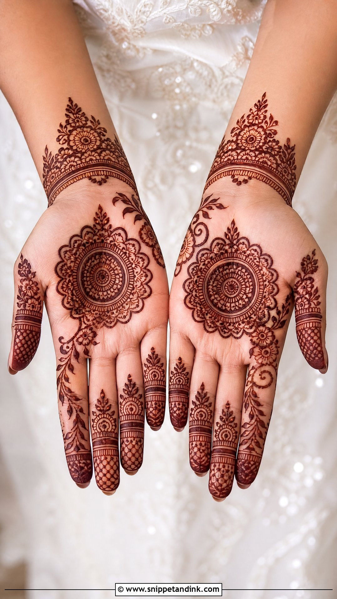 Simple Bridal Half Hand Mehndi - Snippet and Ink - 20 Simple Bridal Hand Mandhi Mehndi Design Ideas