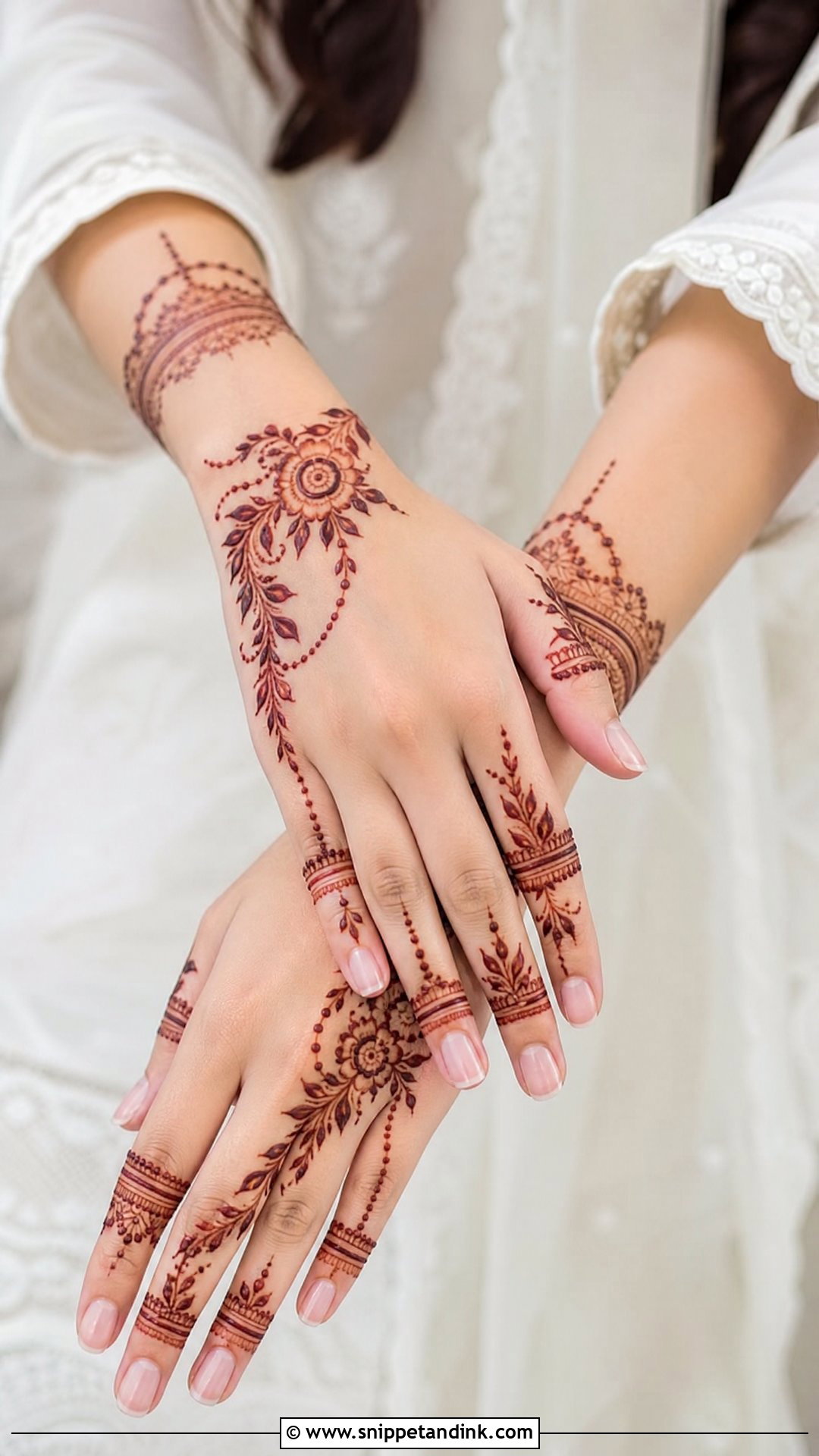 Simple Bridal Khafif Mehndi Design - Snippet and Ink - 20 Bridal Khafif Mehndi Designs