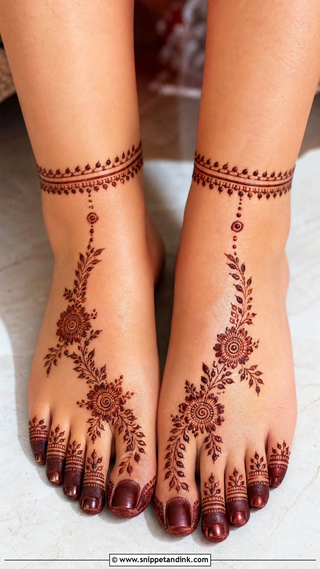 Simple Bridal Leg Mehndi Design - Snippet and Ink - 20 Bridal Mehndi Designs Legs Brides
