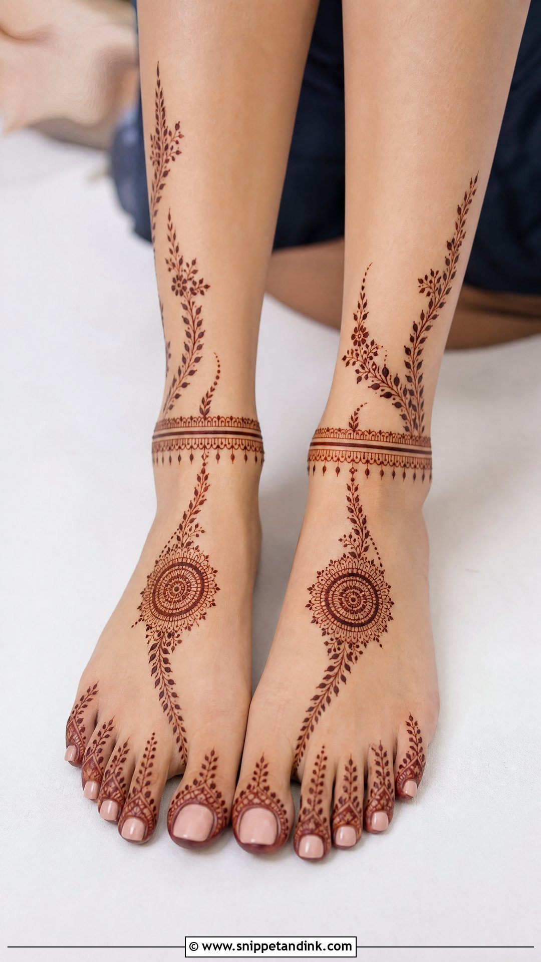 Simple Bridal Leg Mehndi Design - Snippet and Ink - 20 Bridal Mehndi Mehandi Designs for Legs