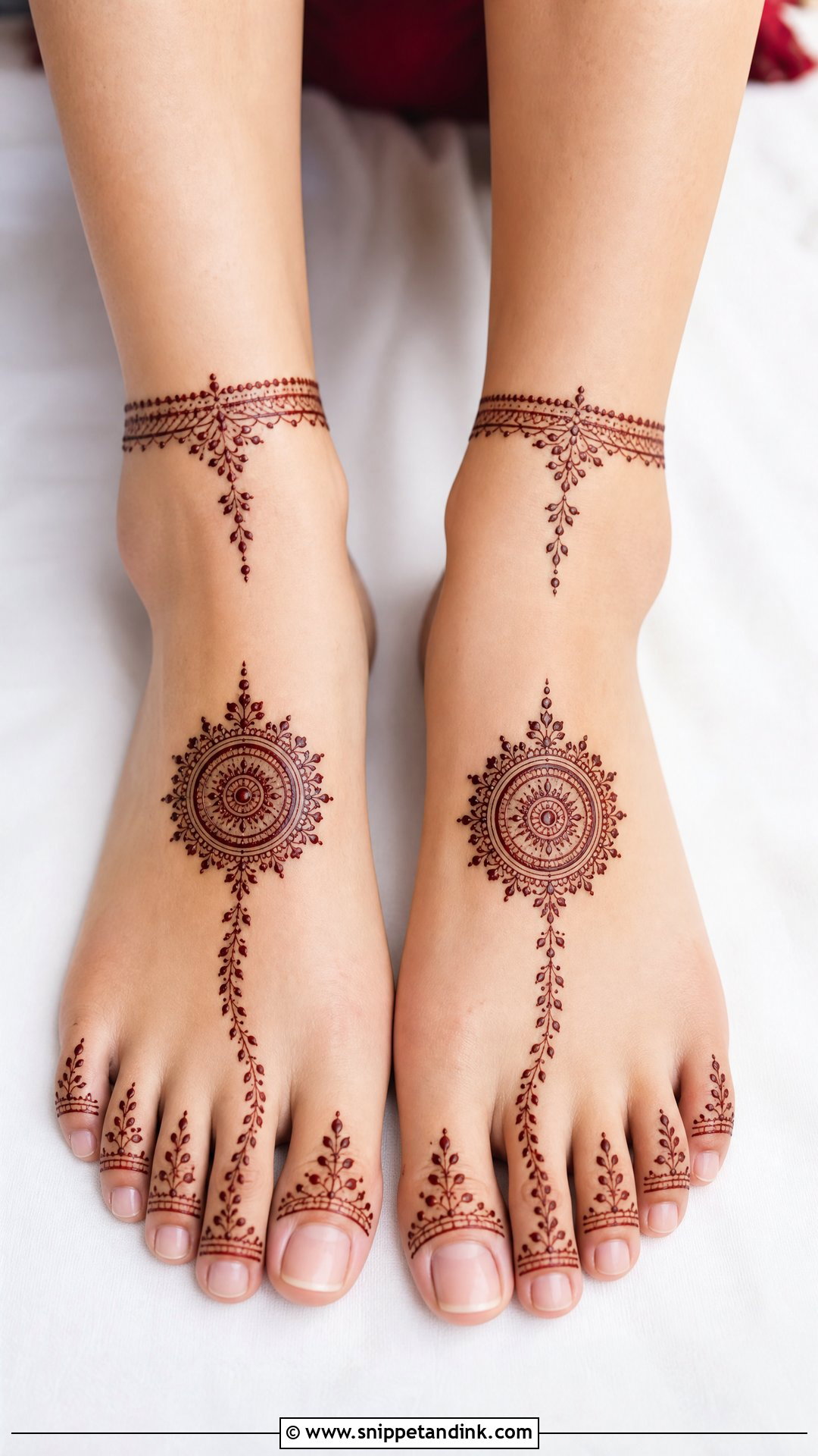 Simple Bridal Leg Mehndi Design - Snippet and Ink - 20 Bride Lag Mehndi Design Ideas