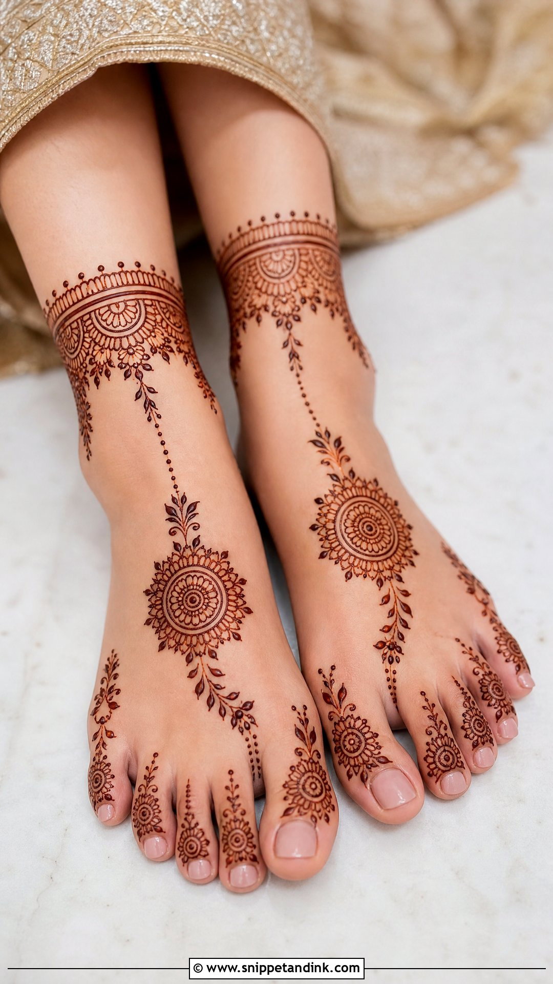 Simple Bridal Leg Mehndi Design - Snippet and Ink - 25 Bridal Leg Mehendi Mehndi Design Ideas