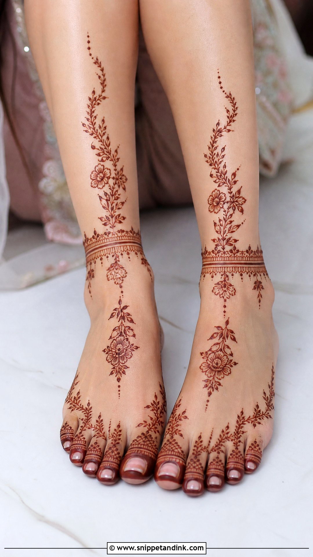 Simple Bridal Leg Mehndi Design - Snippet and Ink - 30 Bridal Legs Mehndi Design Ideas