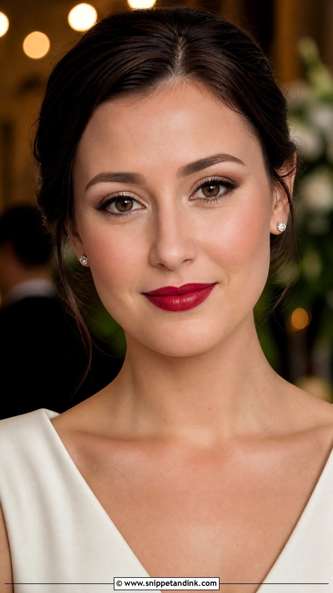 Simple Bridal Makeup For Brown Eyes And Red Lip - Snippet and Ink - 20 Simple Wedding Makeup for Brown Eyes