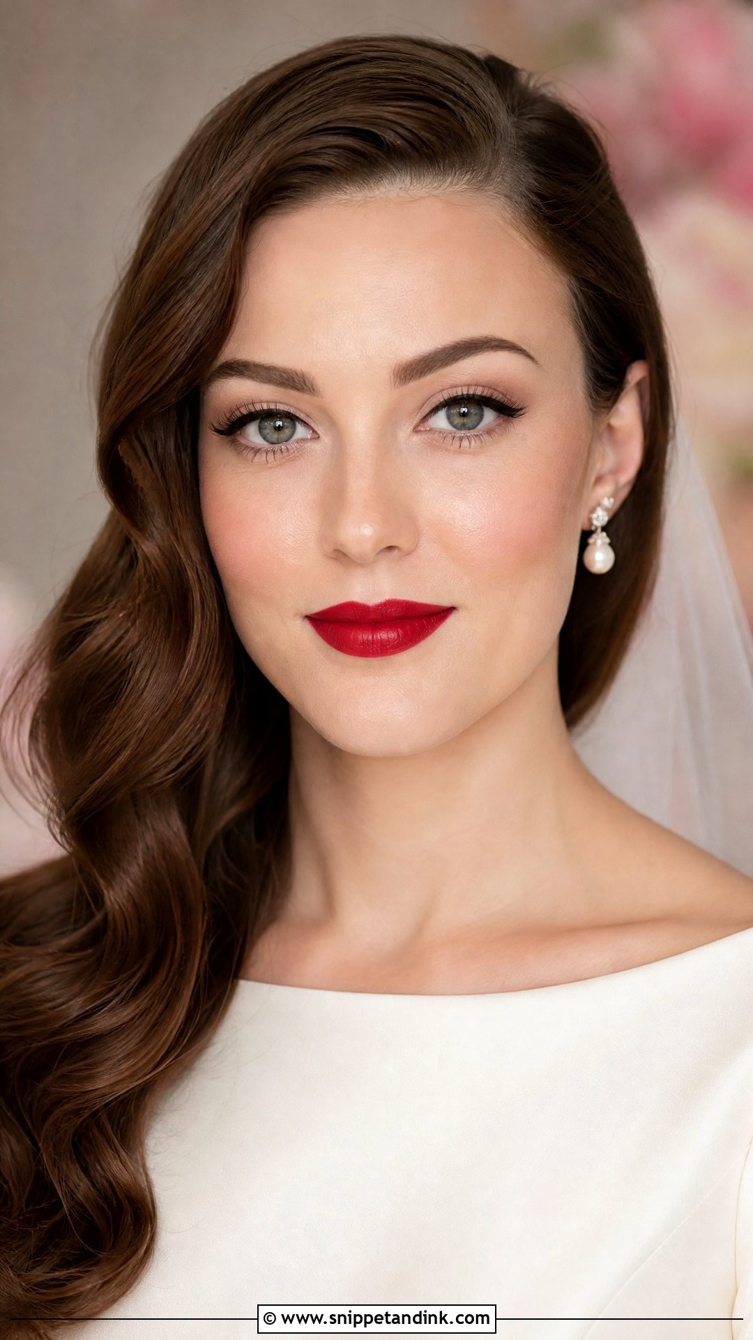 Simple Bridal Makeup With Red Lip - Snippet and Ink - 25 Simple Wedding Makeup for Bride Ideas