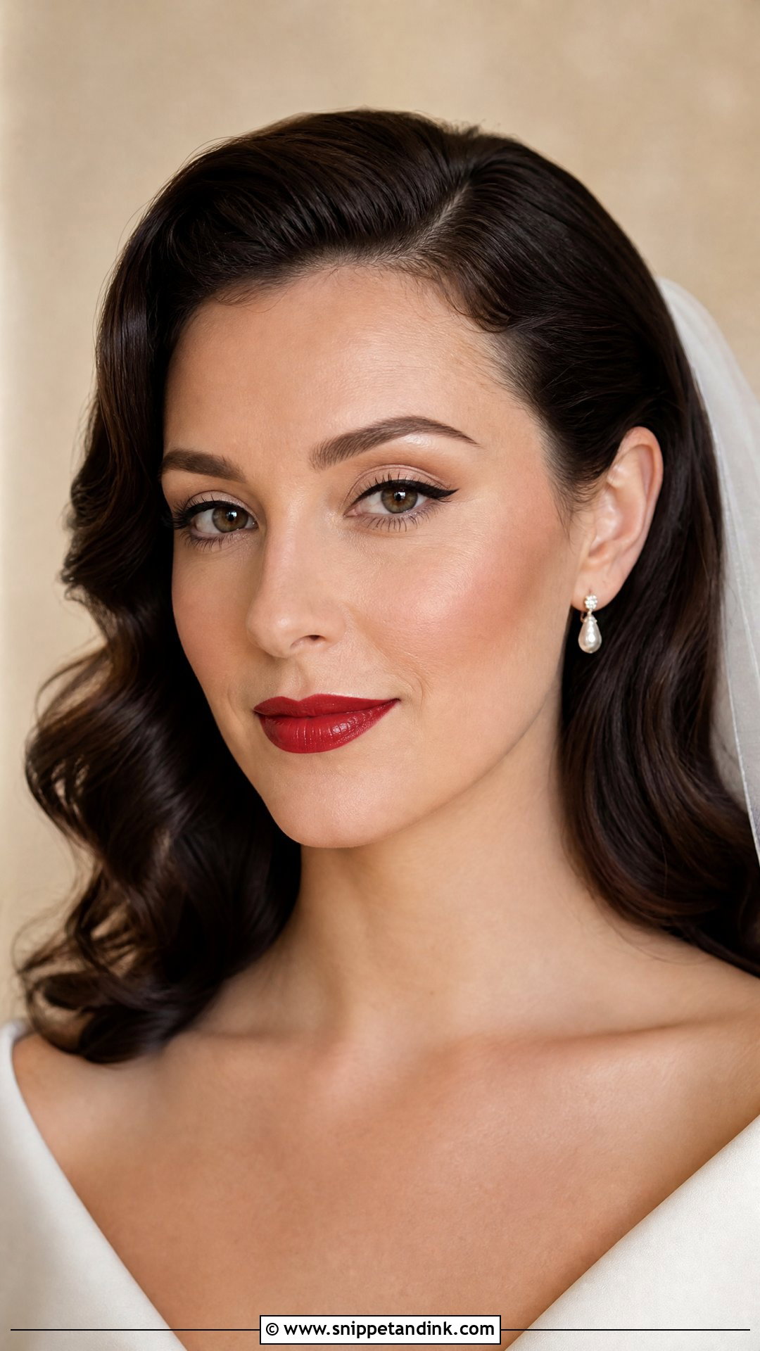 Simple Bridal Makeup With Red Lip - Snippet and Ink - 30 Simple Bridal Makeup Ideas