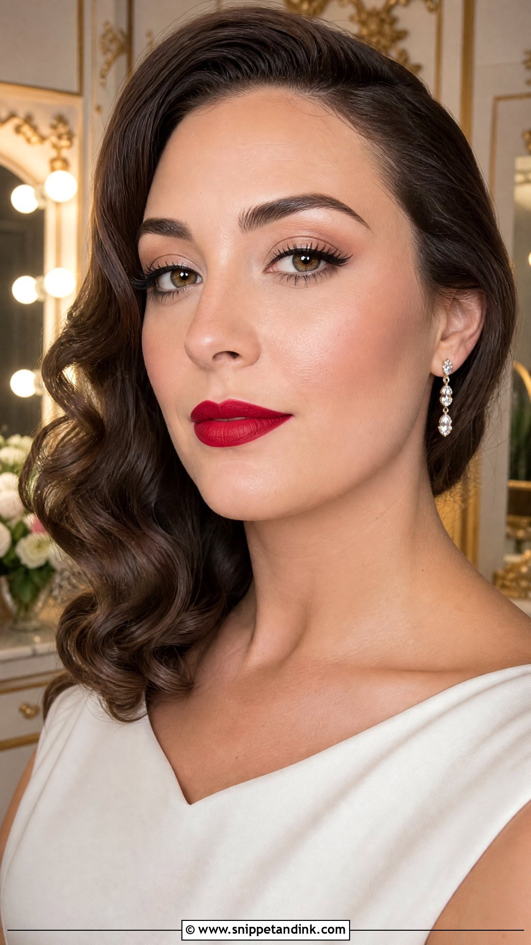 Simple Bridal Makeup With Red Lip - Snippet and Ink - 20 Simple Makeup for Bride Ideas