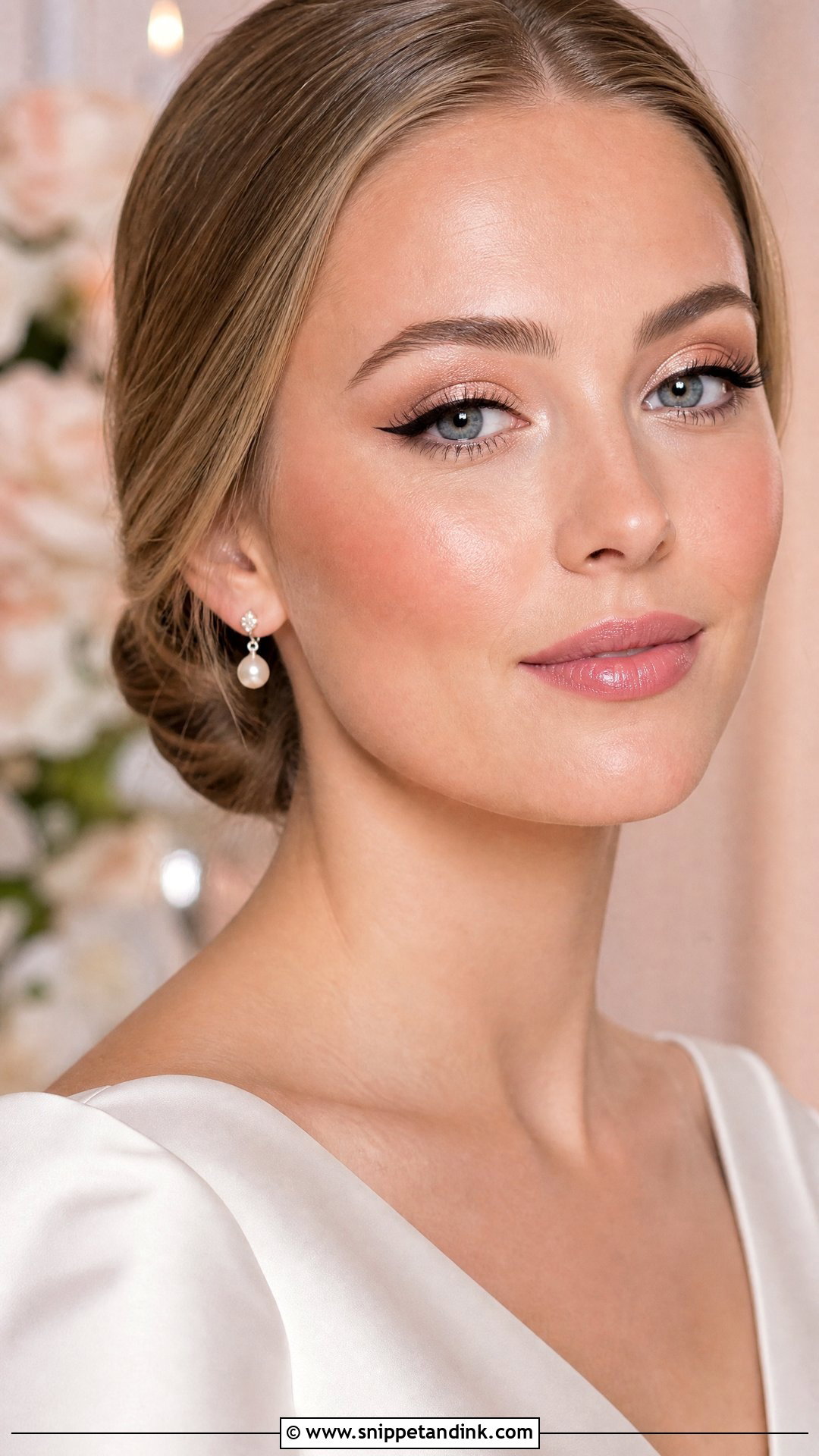 Simple Bridal Makeup With Winged Liner - Snippet and Ink - 25 Simple Wedding Makeup for Bride Ideas