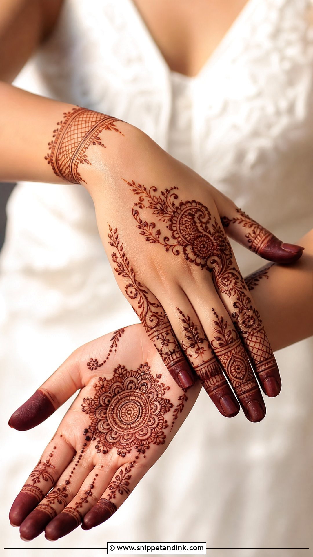 Simple Bridal Mehandi Design - Snippet and Ink - 30 Latest Bridal Mehandi Designs