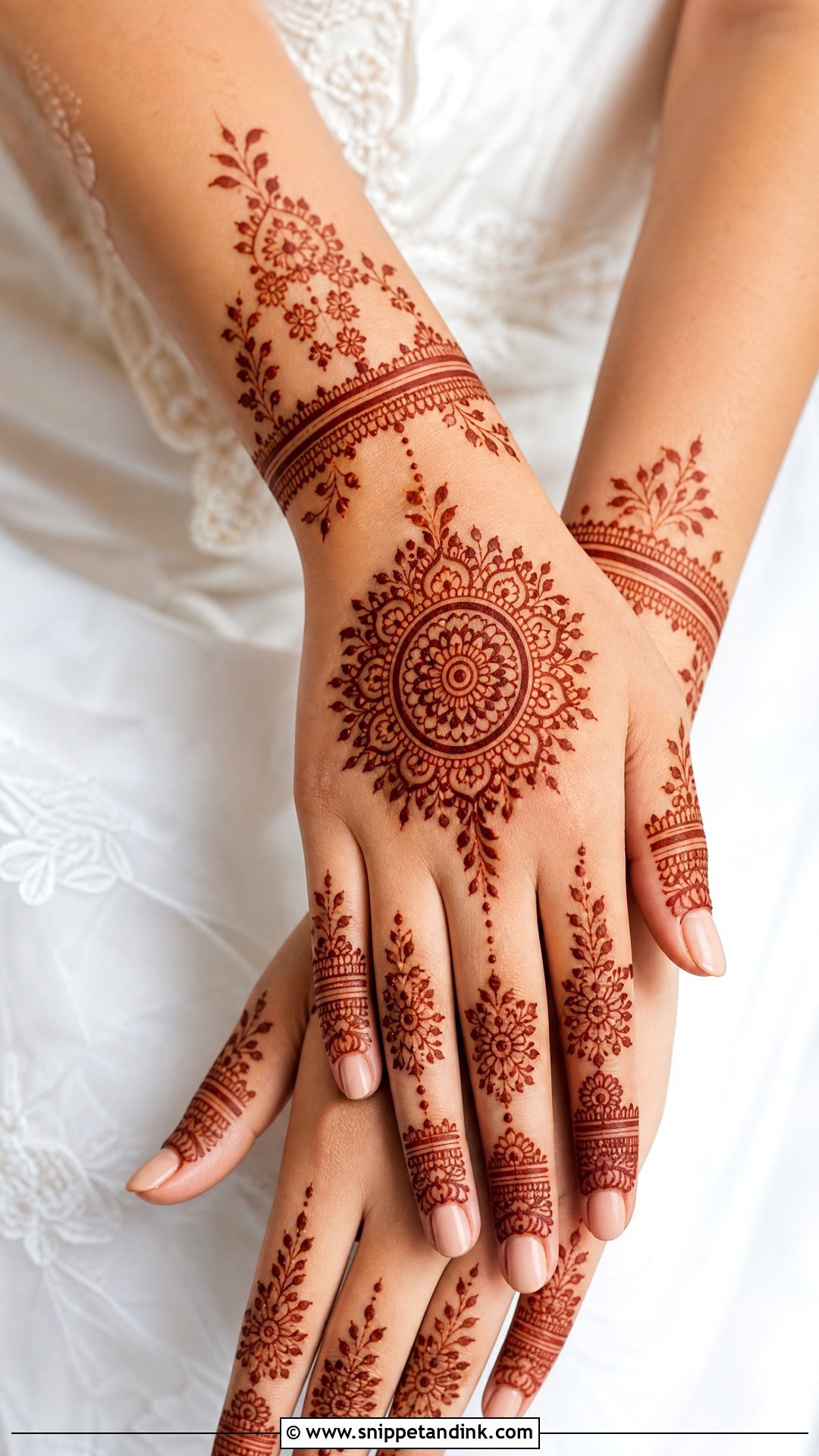 Simple Bridal Mehndi - Snippet and Ink - 25 Mehndi Bridal Look Ideas