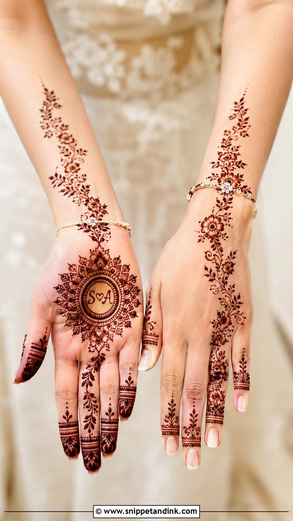 Simple Bridal Mehndi Design - Snippet and Ink - 35 Latest Bridal Mehndi Designs