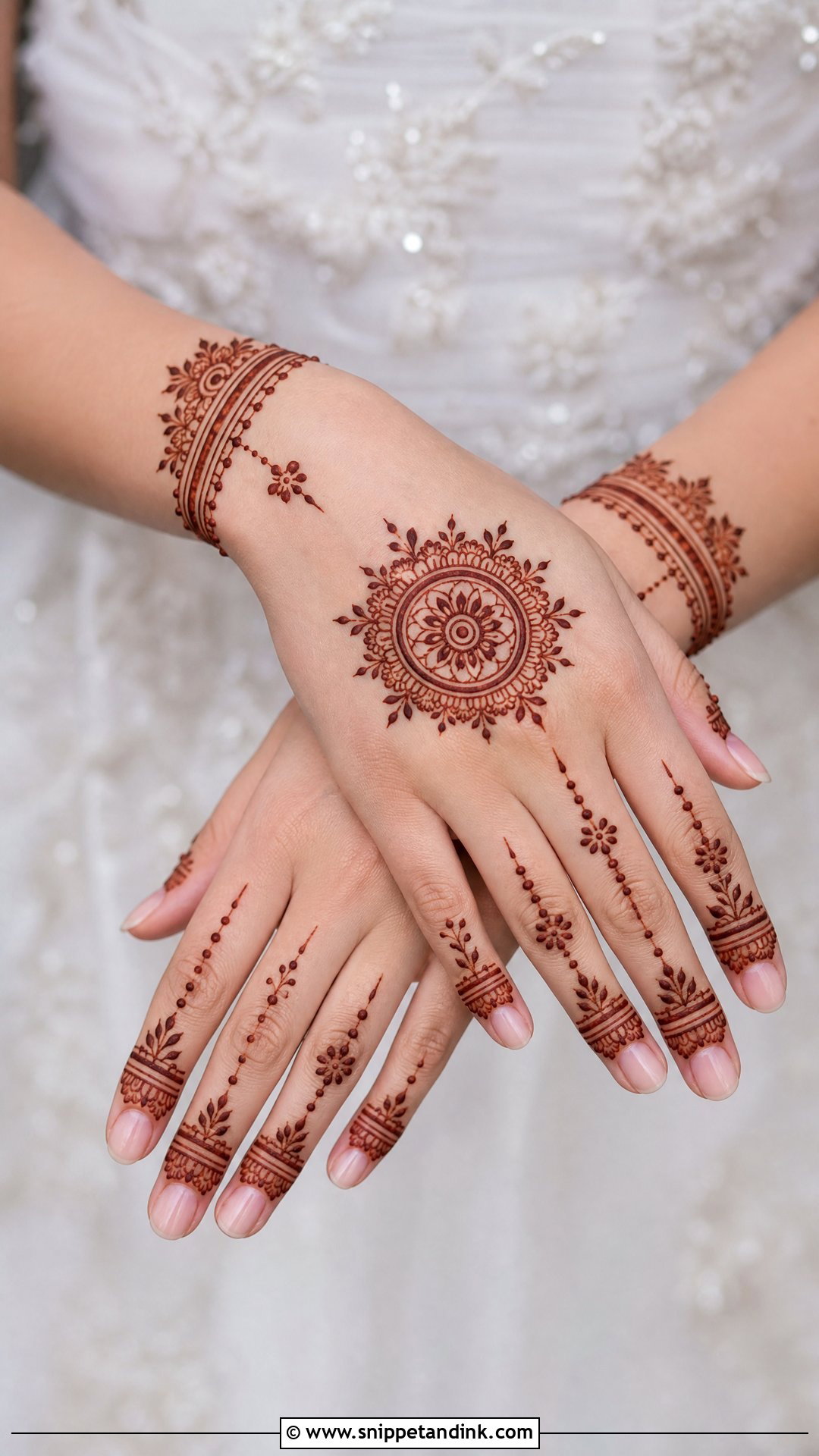 Simple Bridal Mehndi Design For Engagement - Snippet and Ink - 30 Simple Bridal Mehndi Designs