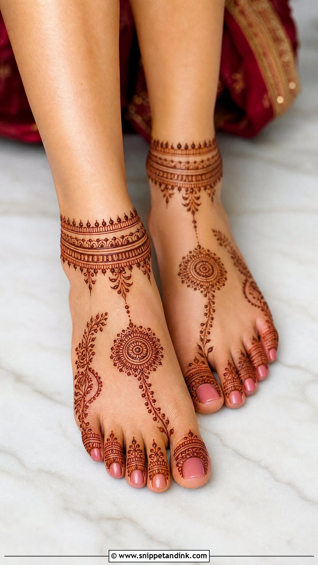 Simple Bridal Mehndi Design For Feet - Snippet and Ink - 20 Simple Mehindi Bridal Designs