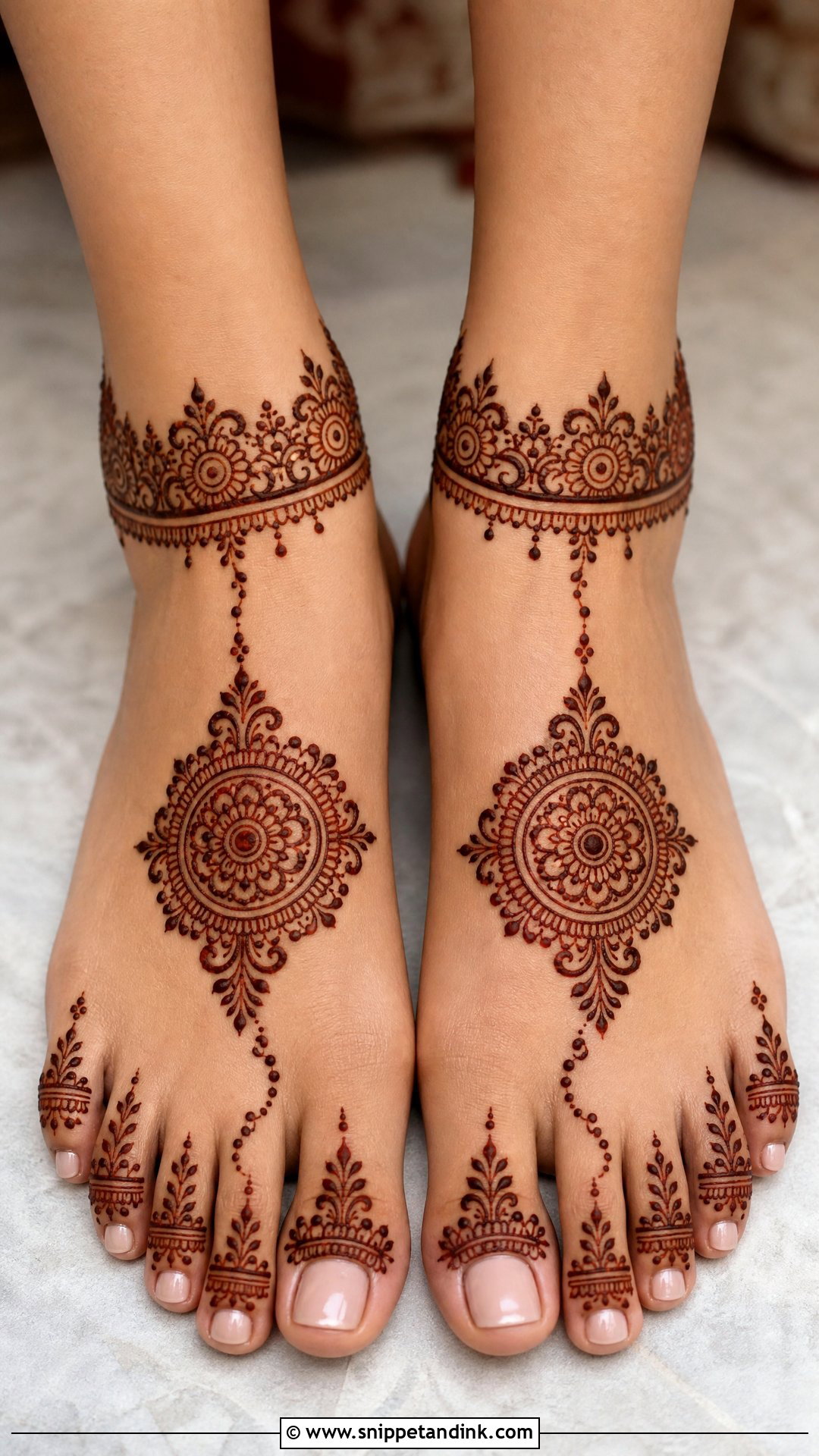 Simple Bridal Mehndi Design For Feet - Snippet and Ink - 30 Simple Bridal Mehndi Designs