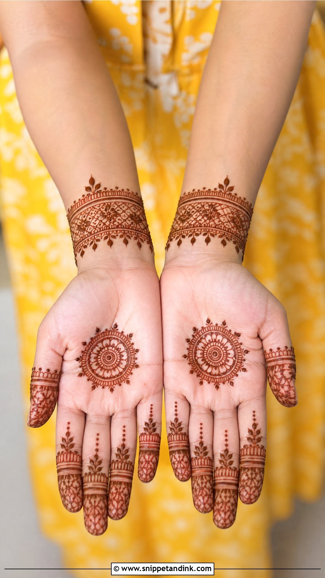 Simple Bridal Mehndi Design For Haldi - Snippet and Ink - 20 Simple Mehindi Bridal Designs