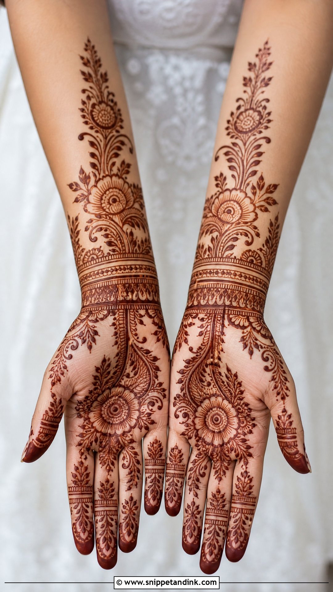 Simple Bridal Mehndi Design For Long Hands - Snippet and Ink - 20 Simple Mehindi Bridal Designs