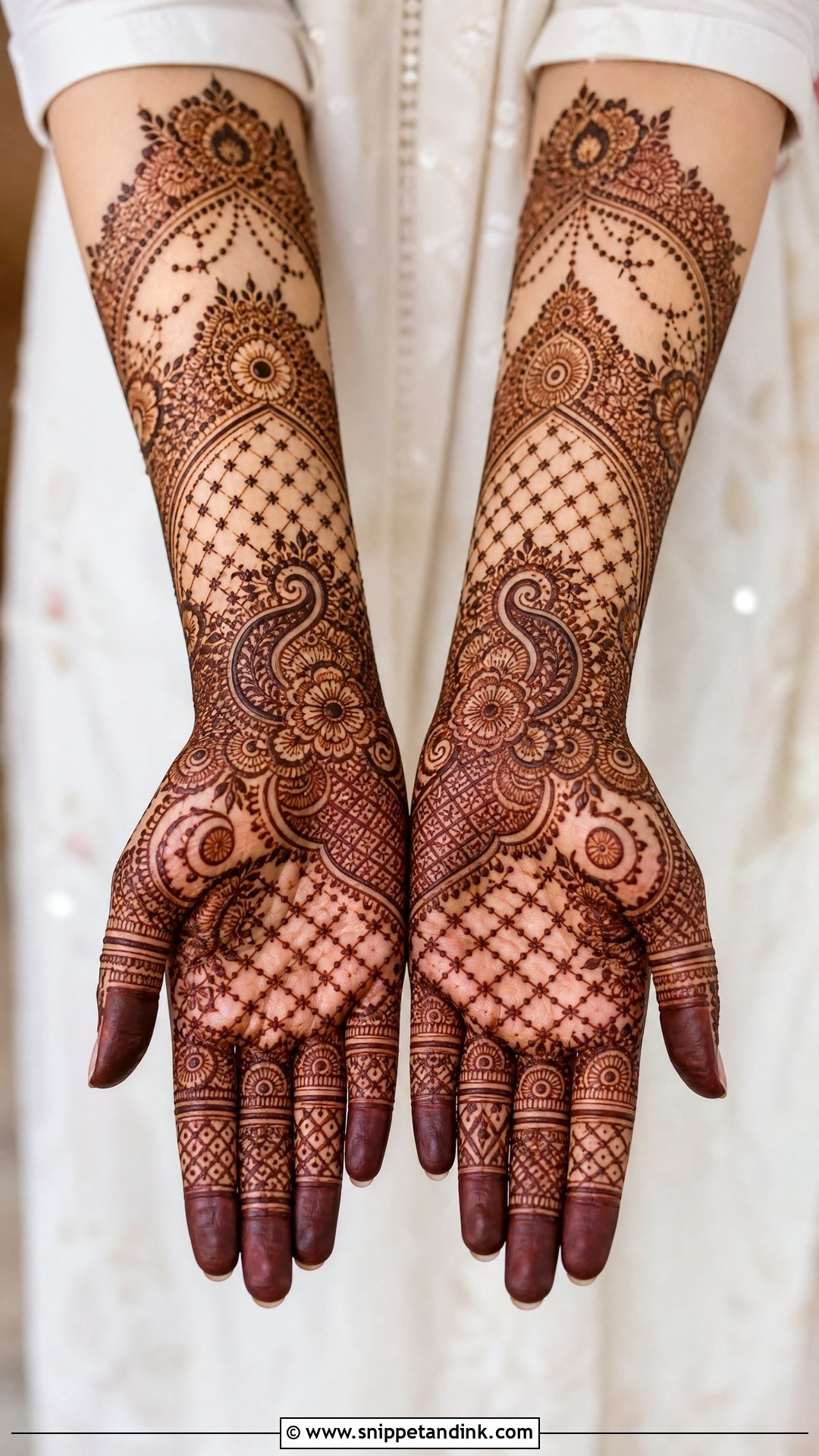 Simple Bridal Mehndi Design With Jaali - Snippet and Ink - 20 New Simple Bridal Mehndi Designs