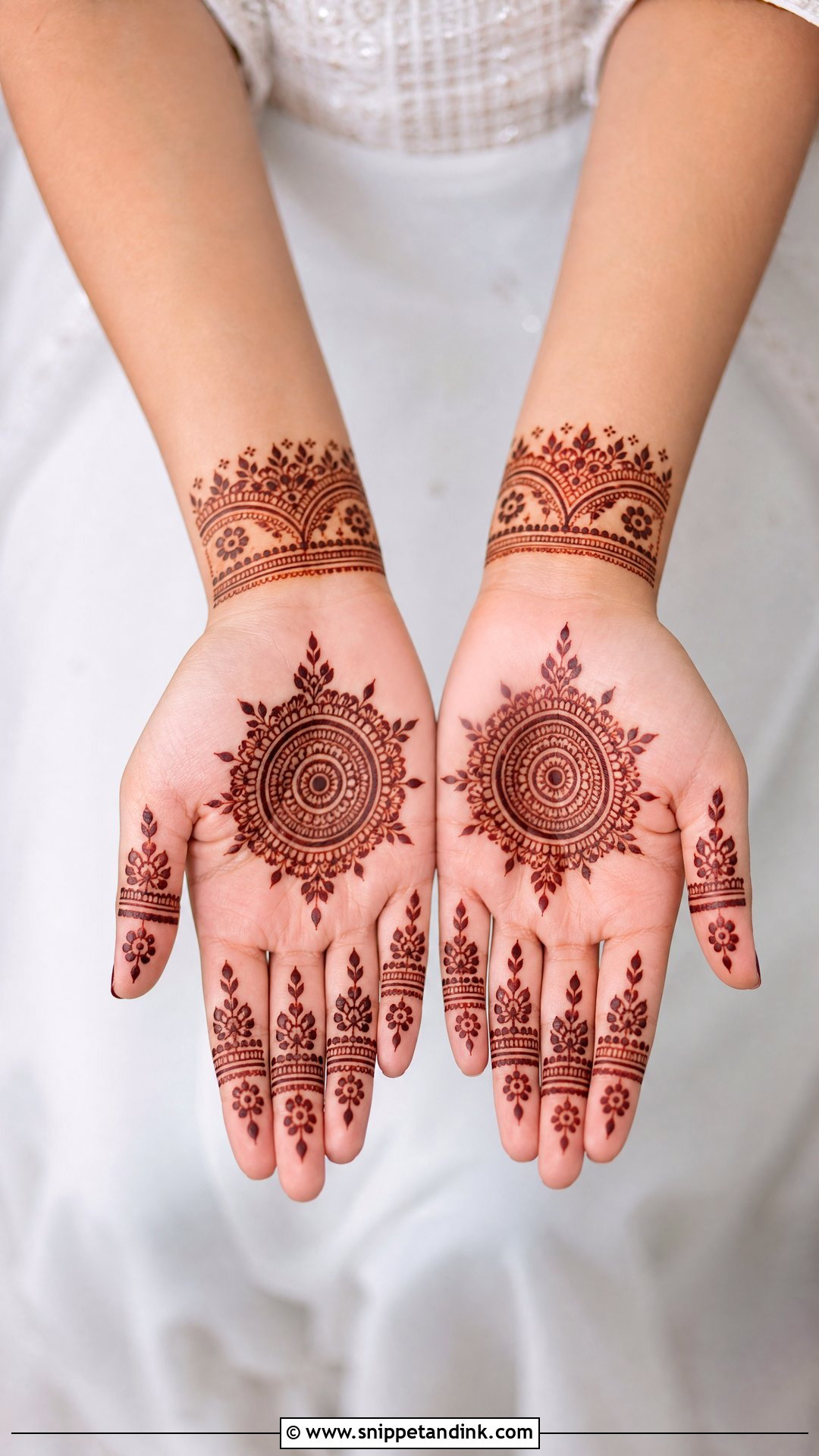 Simple Bridal Mehndi Front Hand - Snippet and Ink - 20 Front Bridal Mehndi Designs