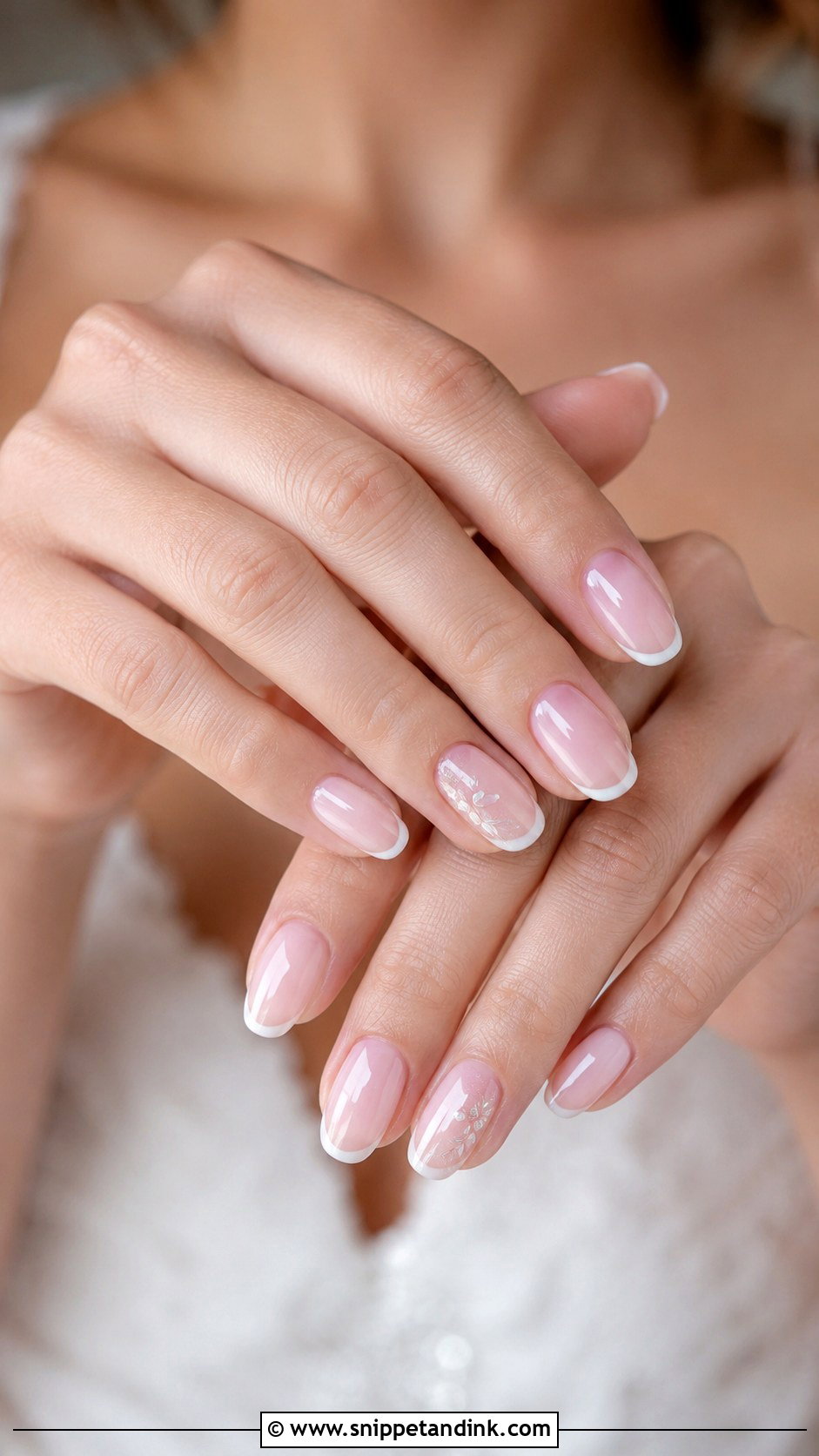 Simple Bridal Nails For Fair Skin - Snippet and Ink - 30 Simple Bridal Nails