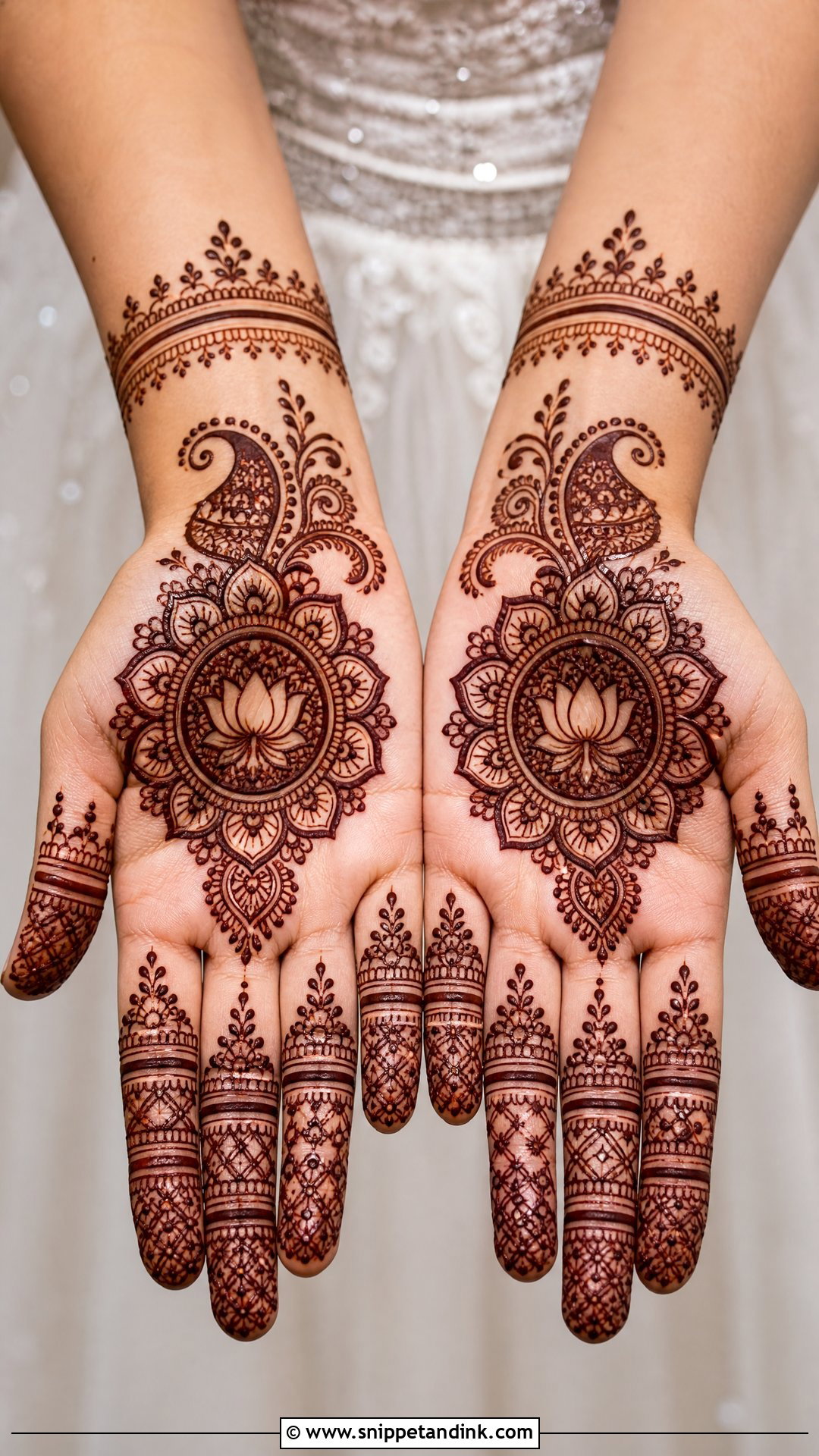 Simple Bridal Palm Mehndi - Snippet and Ink - 20 Simple Bridal Hand Mandhi Mehndi Design Ideas