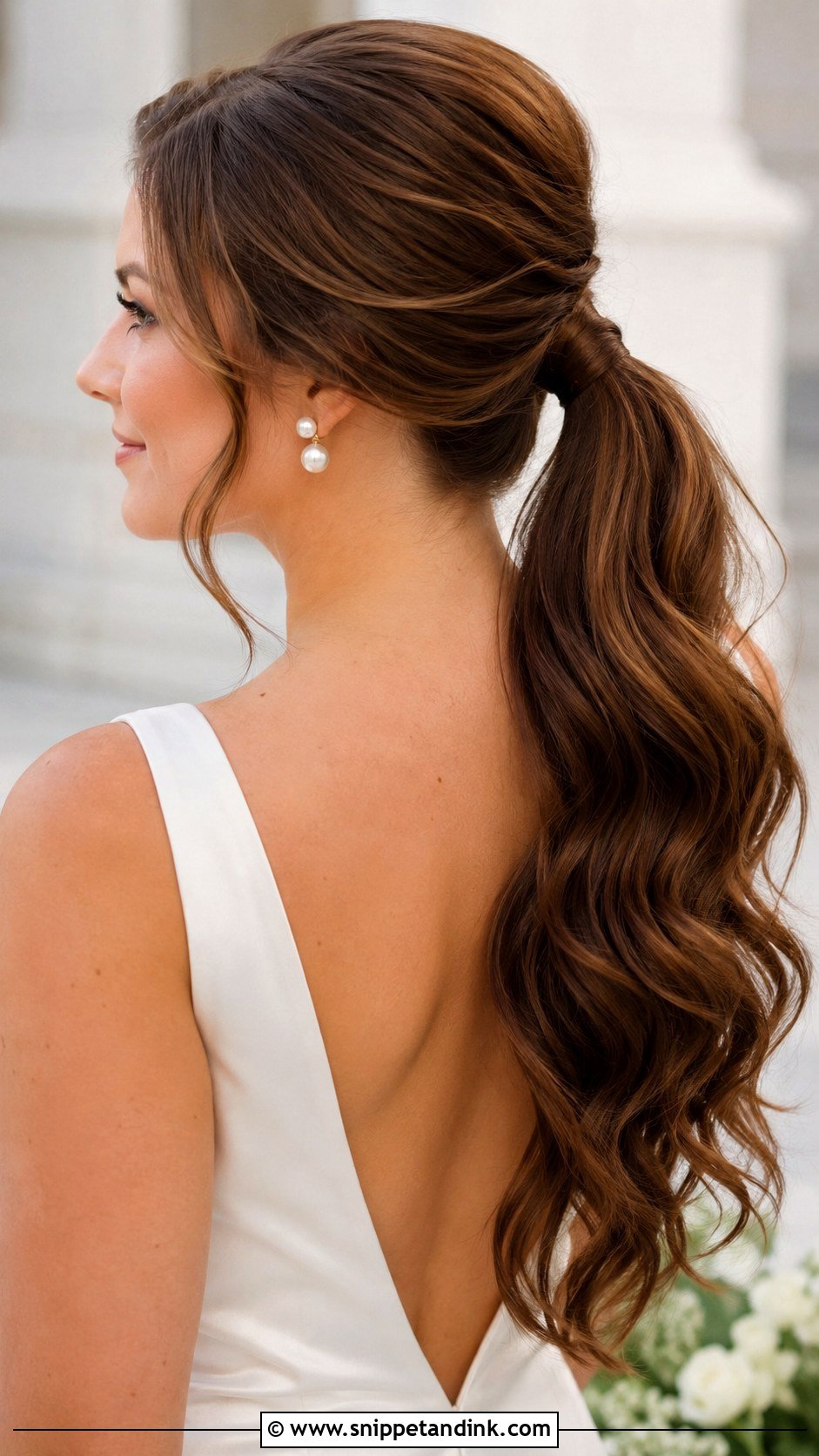 Simple Bridal Ponytail With Waves - Snippet and Ink - 15 Simple Elegant Wedding Hairstyles