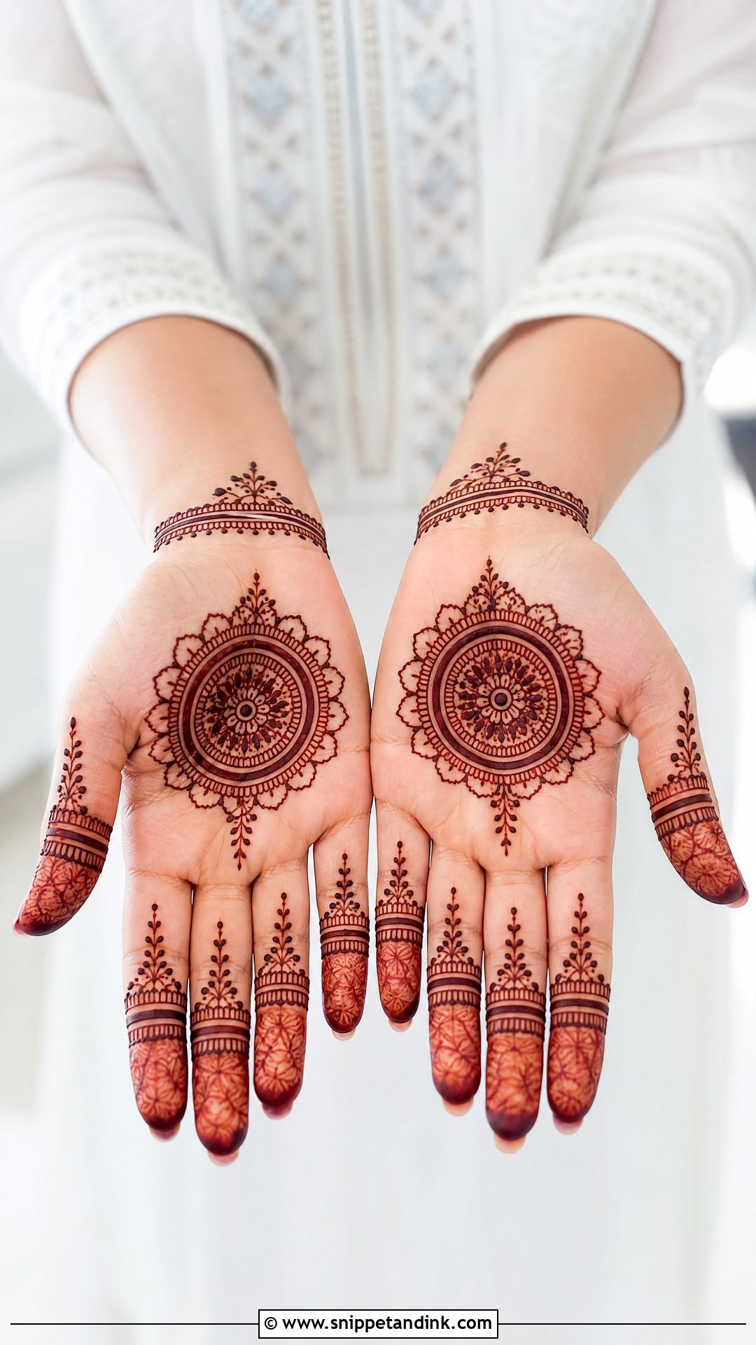 Simple Bridal Tikki Mehndi Design - Snippet and Ink - 20 Bridal Tikki Mehndi Designs