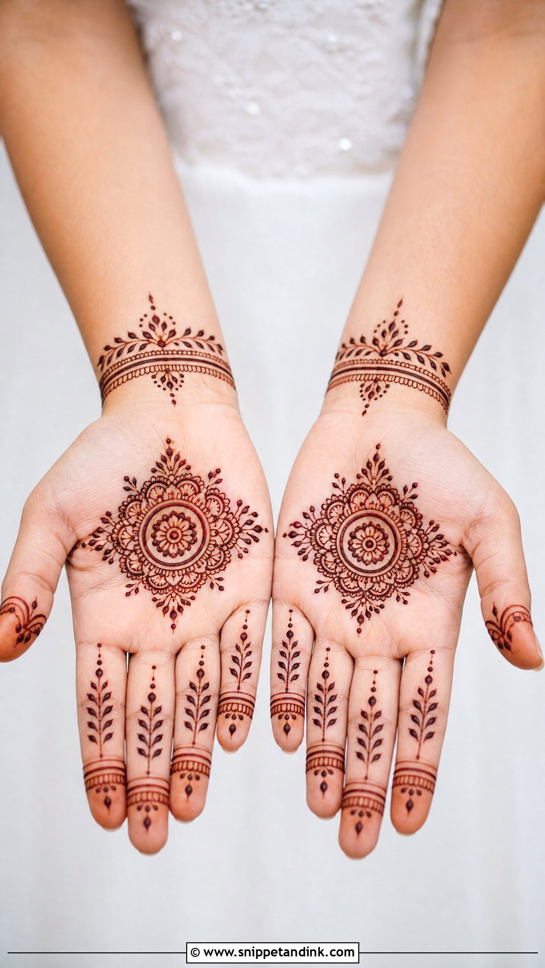 Simple Bridal Wedding Henna Design - Snippet and Ink - 30 Wedding Henna Designs