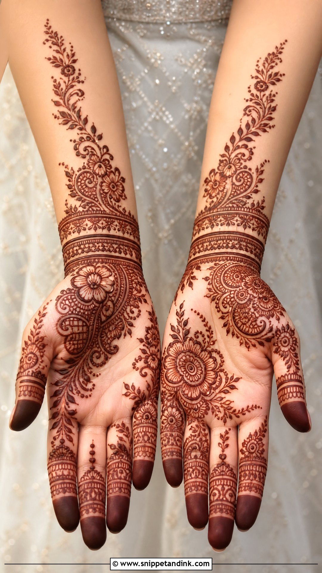 Simple Bridal Wrist To Forearm Mehndi - Snippet and Ink - 20 Simple Bridal Hand Mandhi Mehndi Design Ideas