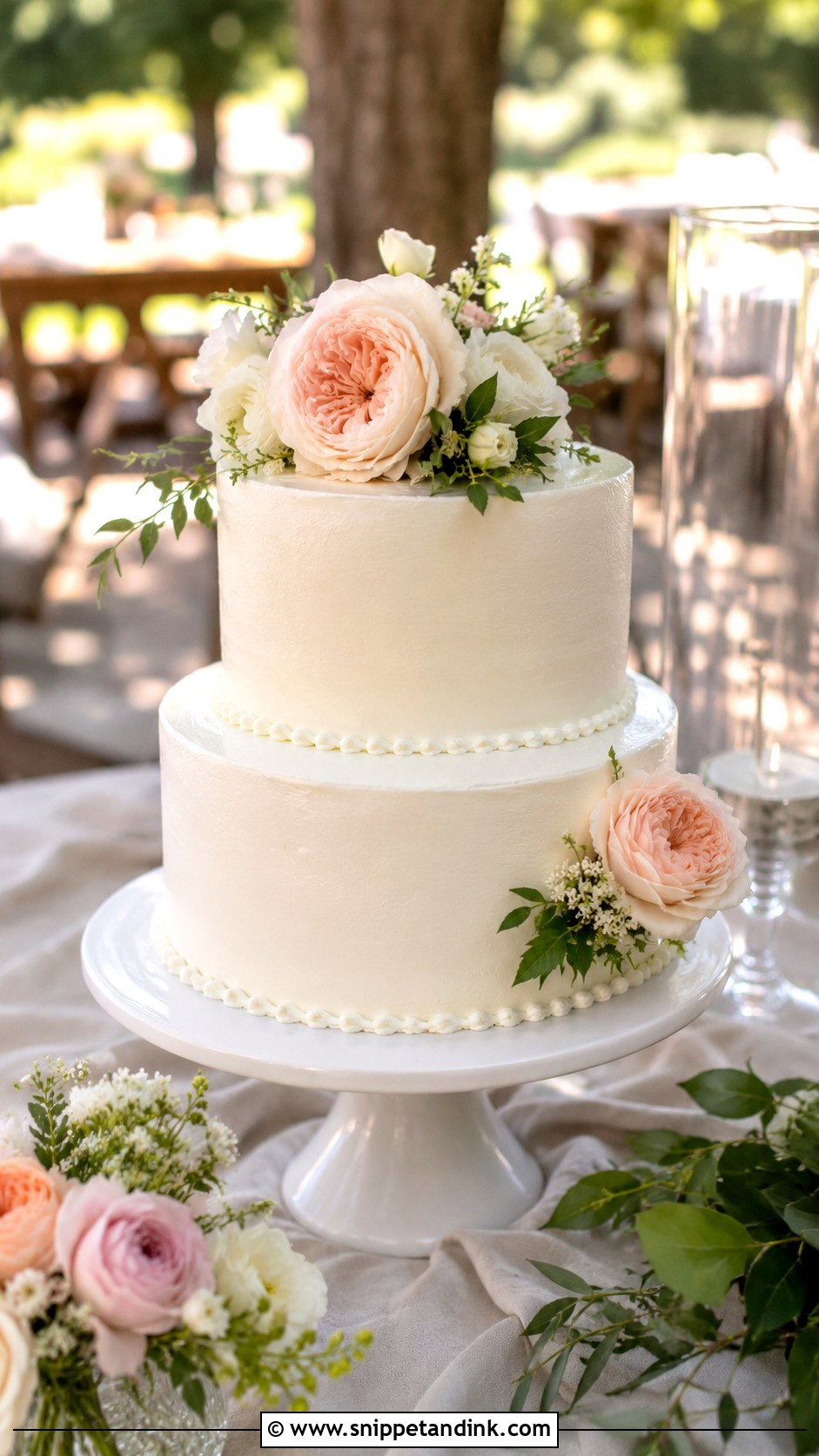 Simple Buttercream Summer Wedding Cake - Snippet and Ink - 20 Simple Summer Wedding Cake Ideas