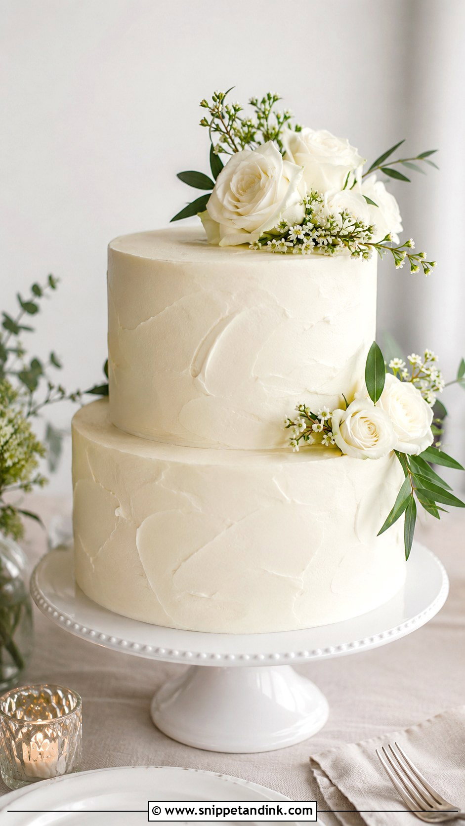 Simple Buttercream Wedding Cake - Snippet and Ink - 20 Wedding Cake at Home Ideas