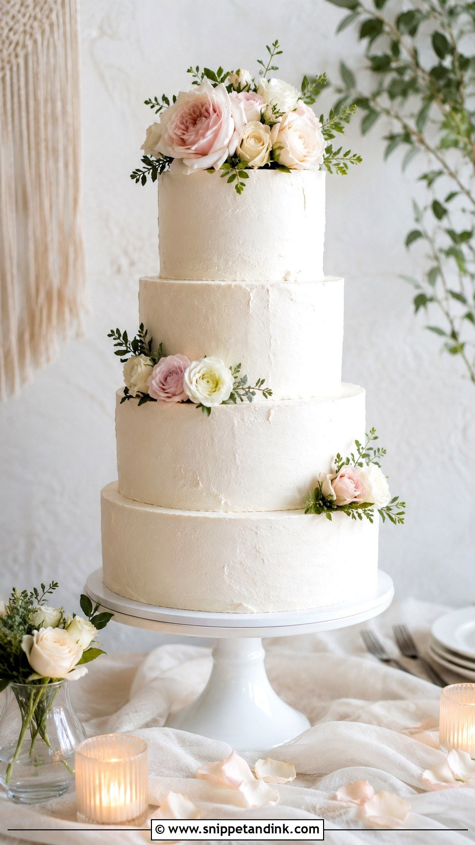 Simple Buttercream Wedding Cake For 150 Guests - Snippet and Ink - 20 Wedding Cake for 150 Guests