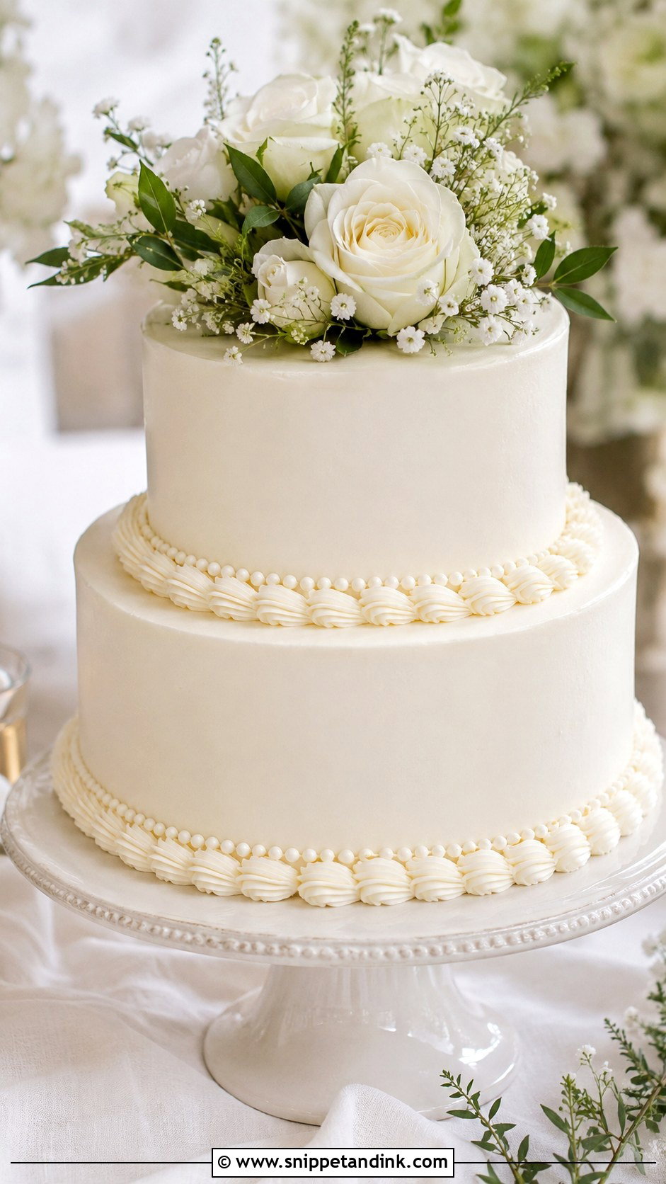 Simple Buttercream Wedding Cake Piping - Snippet and Ink - 25 Simple Wedding Cake Piping