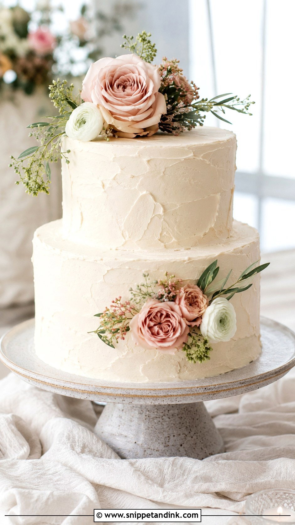 Simple Buttercream Wedding Cake - Snippet and Ink - 20 Best Cake Design Ideas for Wedding