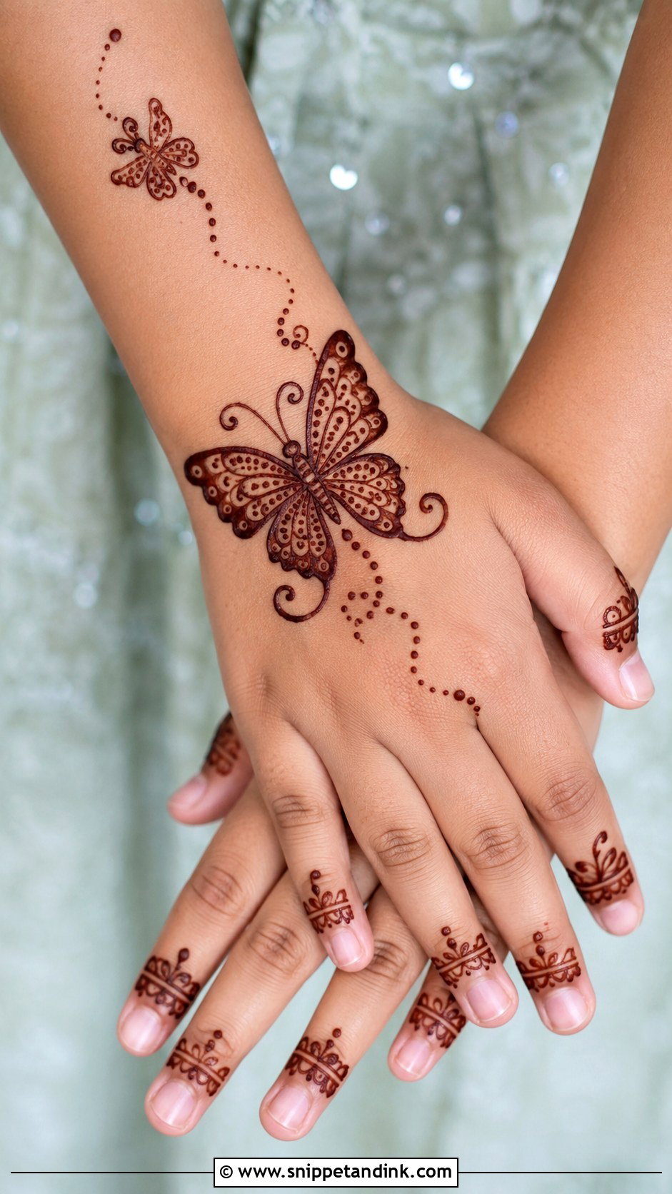 Simple Butterfly Mehndi Design For Kids - Snippet and Ink - 30 Very Simple Mehndi Designs for Kids