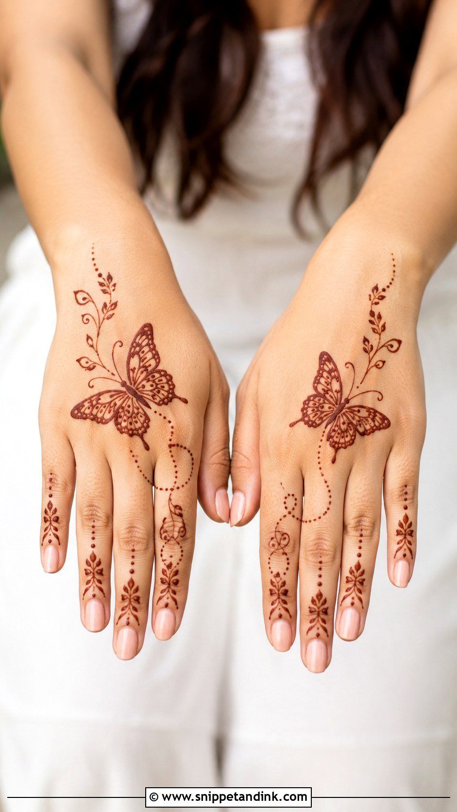 Simple Butterfly Mehndi Design - Snippet and Ink - 35 Mehndi Designs for Beginners