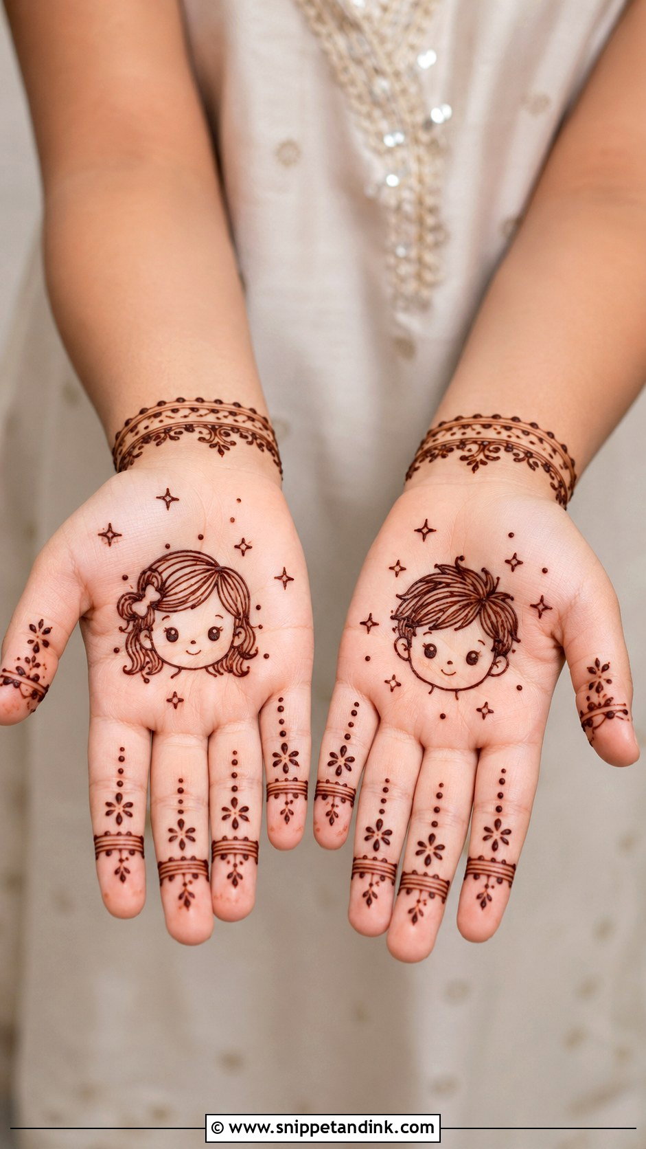 Simple Cartoon Mehndi Design For Kids - Snippet and Ink - 30 Very Simple Mehndi Designs for Kids