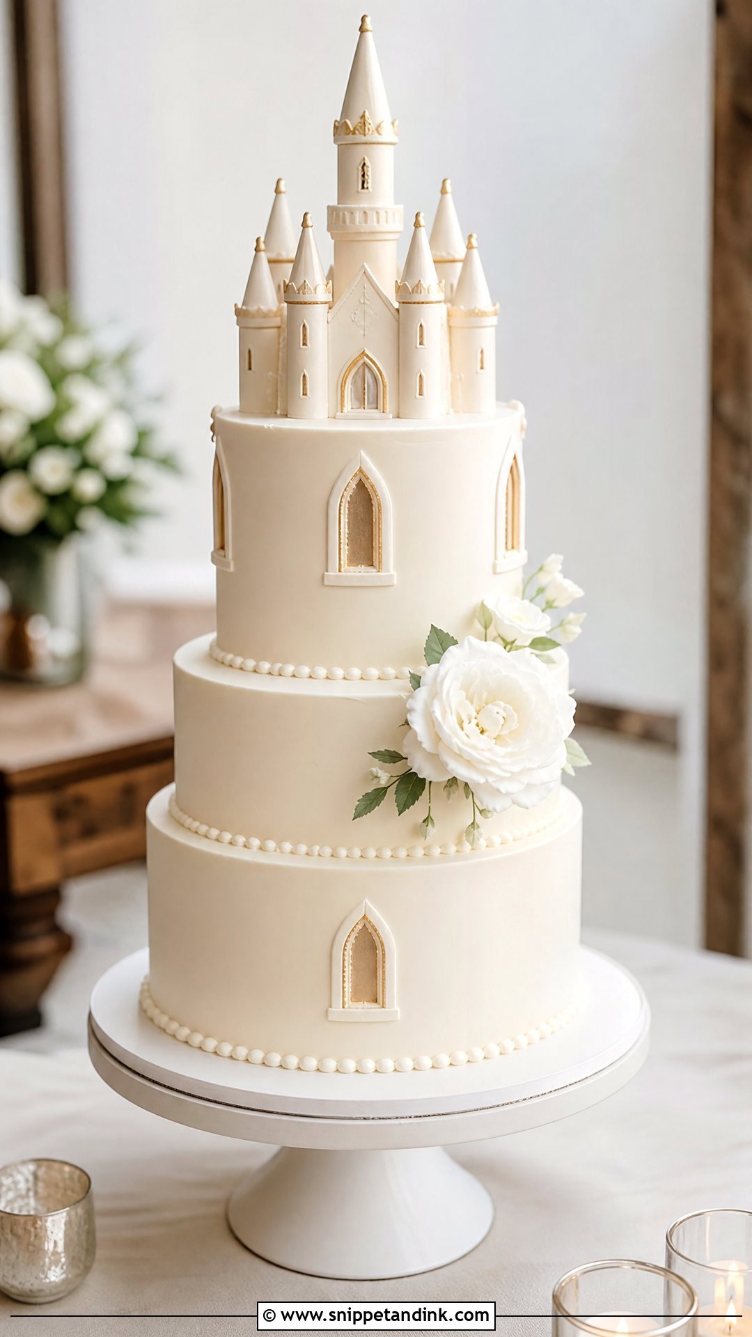 Simple Castle Wedding Cake - Snippet and Ink - 25 Castle Theme Cake Ideas for Wedding