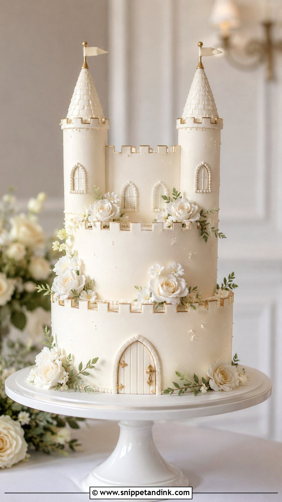 Simple Castle Wedding Cake - Snippet and Ink - 20 Castle Cakes for Wedding