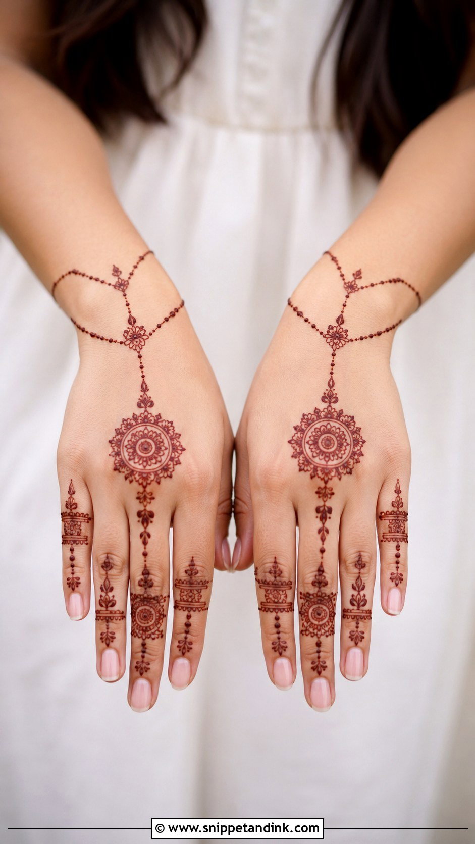 Simple Chain Back Hand Mehndi Design - Snippet and Ink - 35 Simple Unique Back Hand Mehndi Designs