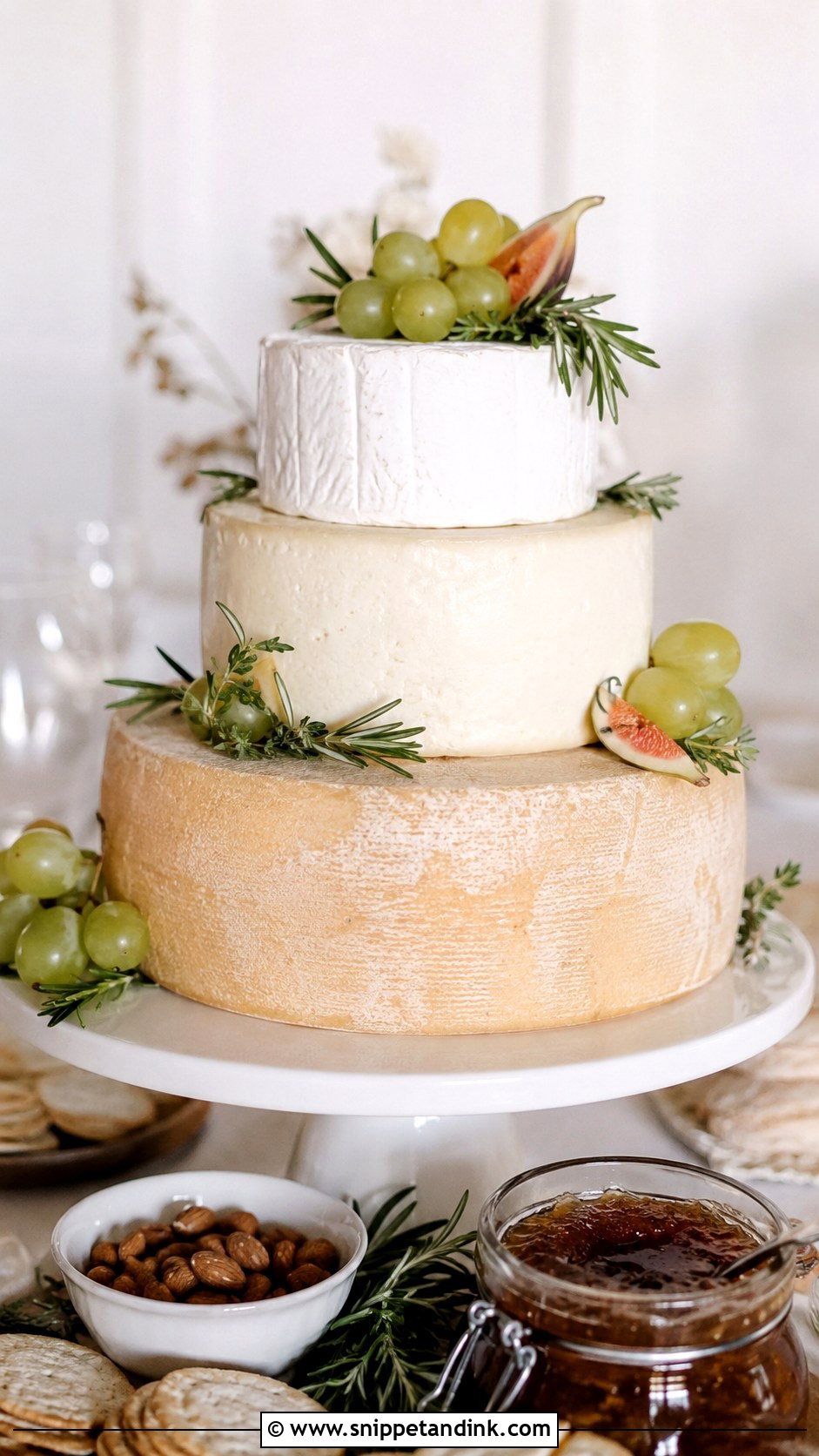 Simple Cheese Board Wedding Cake - Snippet and Ink - 20 Cheese Board Wedding Cake Ideas