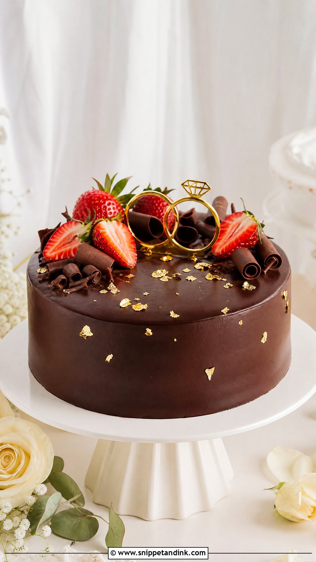 Simple Chocolate Engagement Cake - Snippet and Ink - 20 Simple Engagement Cake Ideas