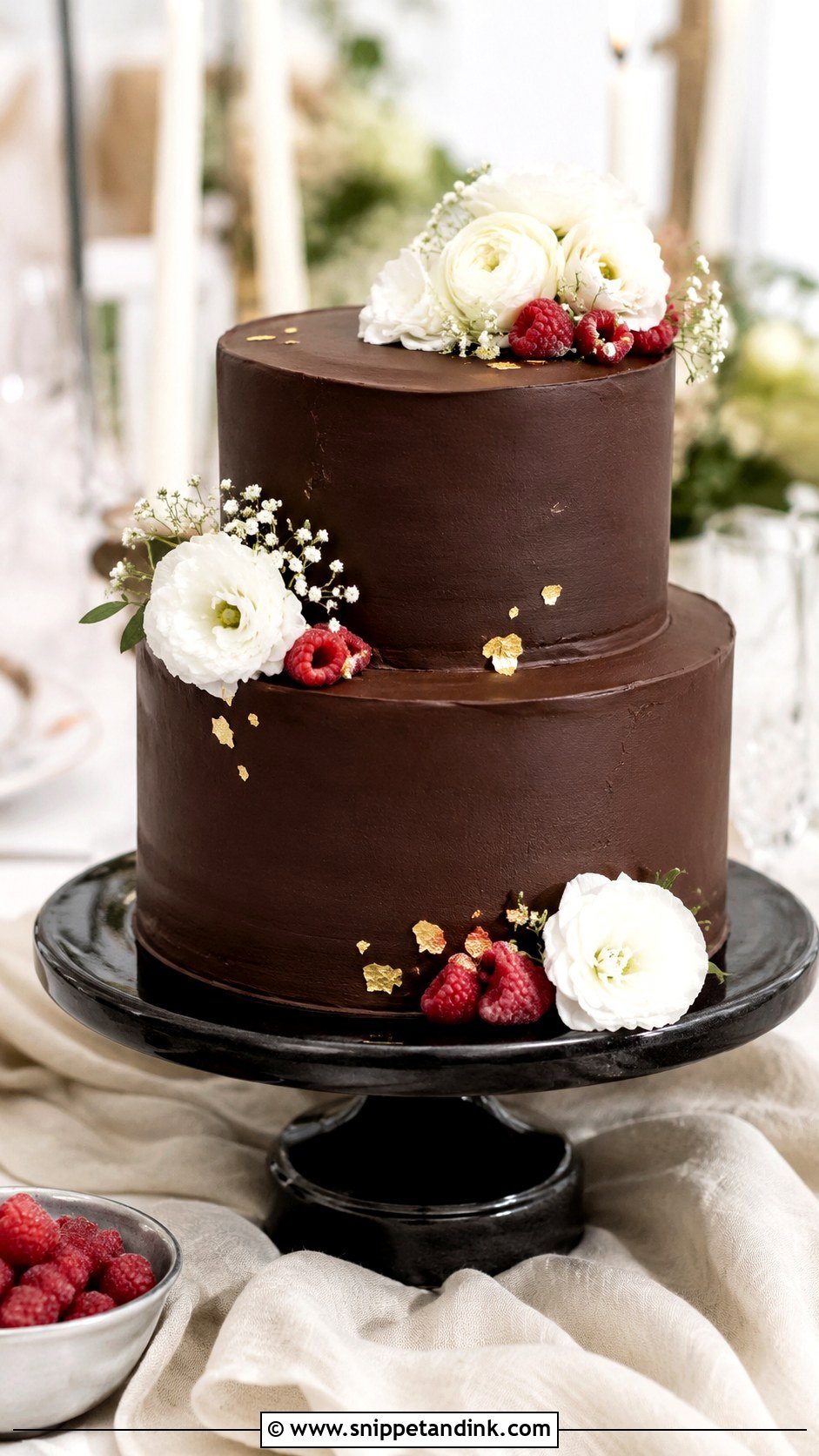 Simple Chocolate Wedding Cake - Snippet and Ink - 20 Simple Beautiful Wedding Cakes