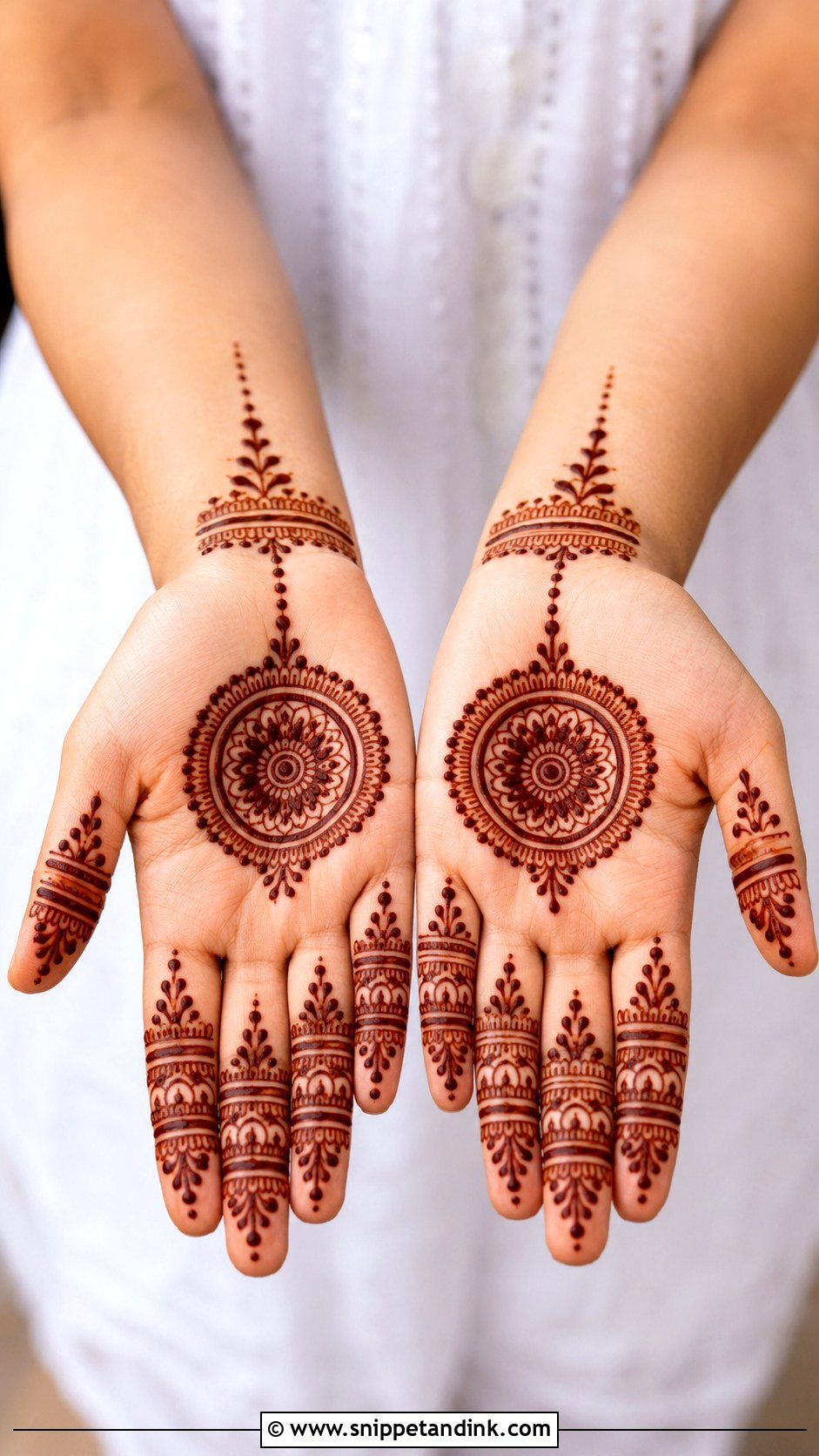 Simple Circle And Finger Palm Mehndi Design - Snippet and Ink - 35 Simple Easy Palm Mehndi Design Ideas