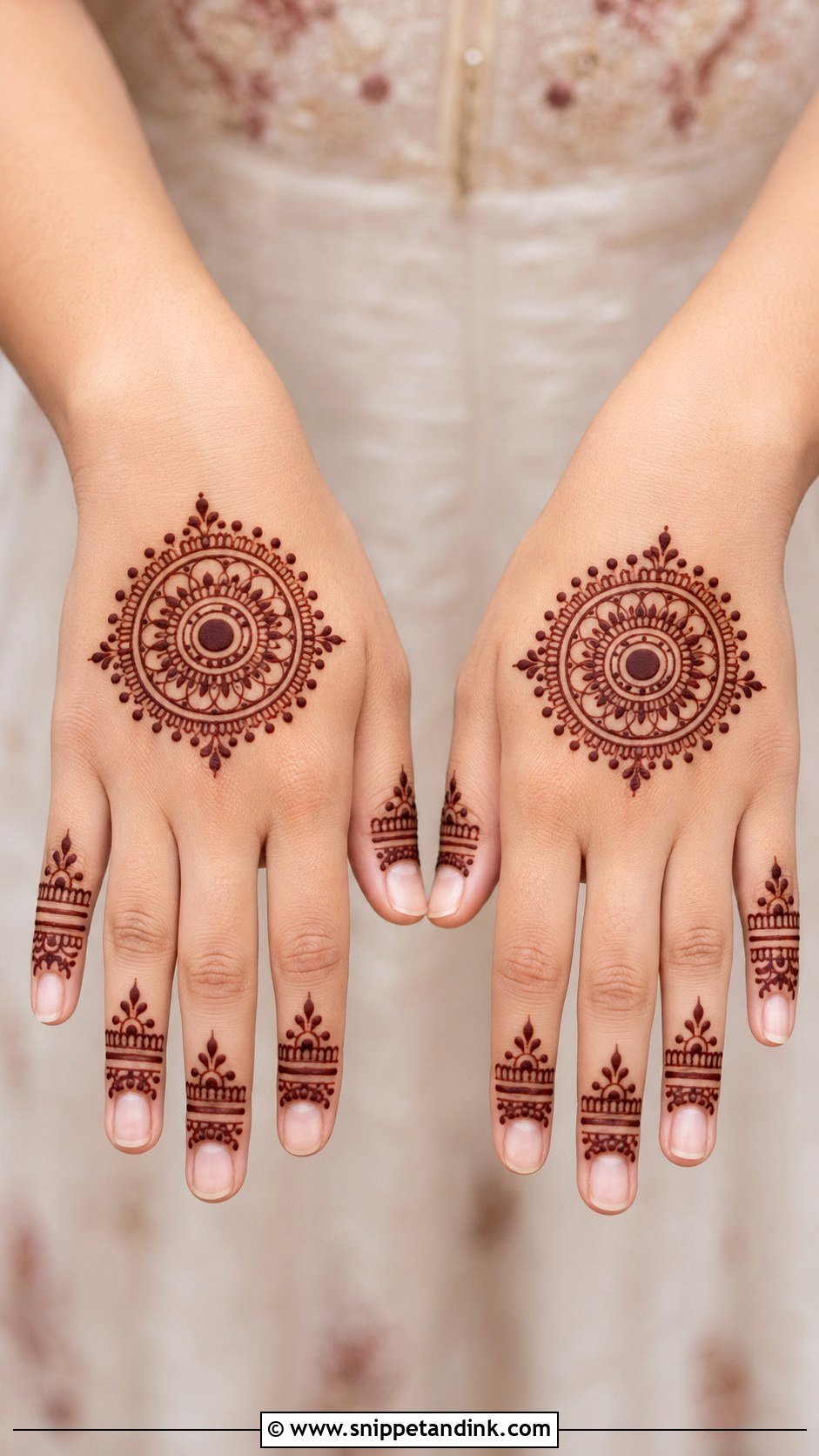 Simple Circle Mehndi Design For Back Hand - Snippet and Ink - 35 Circle Mehndi Designs